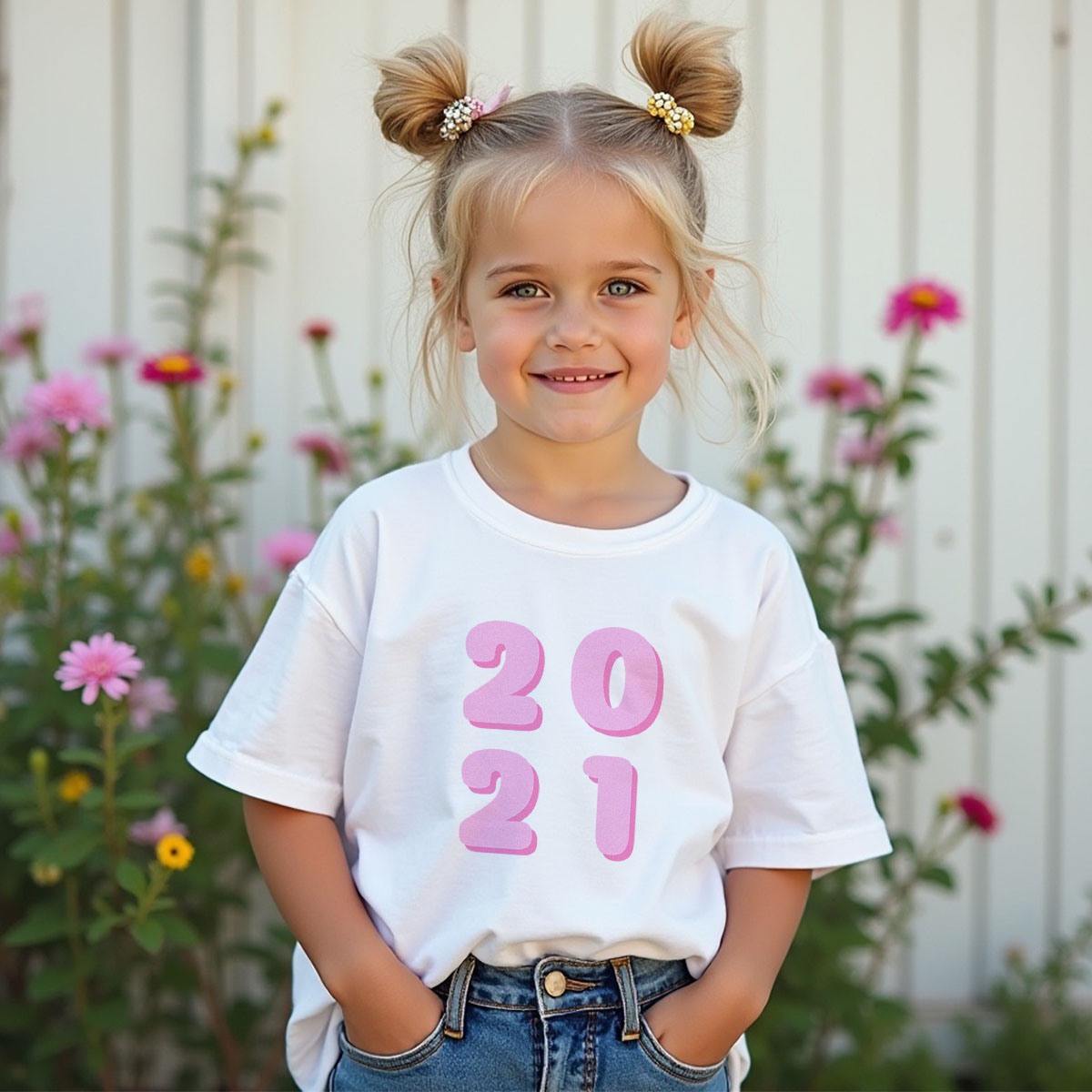 Personalisierbares Kinder T-Shirt Jahreszahl, Weihnachtsgeschenk, Kleine Geschenke, Geschenk, Geschenkidee