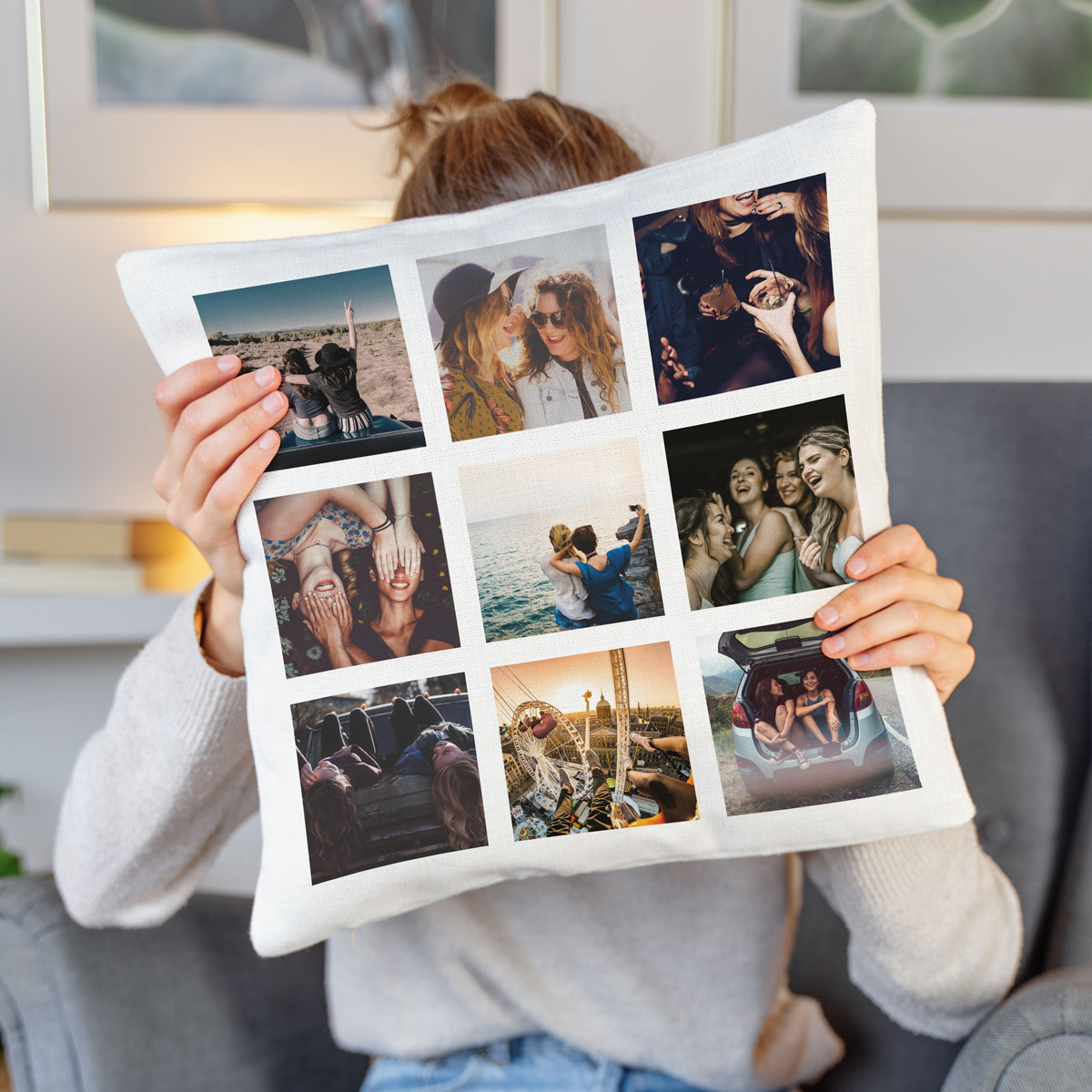 Personalisierbarer Kissenbezug mit 9 Bildern, Weihnachtsgeschenk, Fotogeschenk, Geburtstagsgeschenk, Geschenke für Frauen, Geschenke für Freundin, Geschenk für Schwester, Geschenk für Mama, Witzige Geschenke, Romantische Geschenke, Hochzeitsgeschenk, Gesc