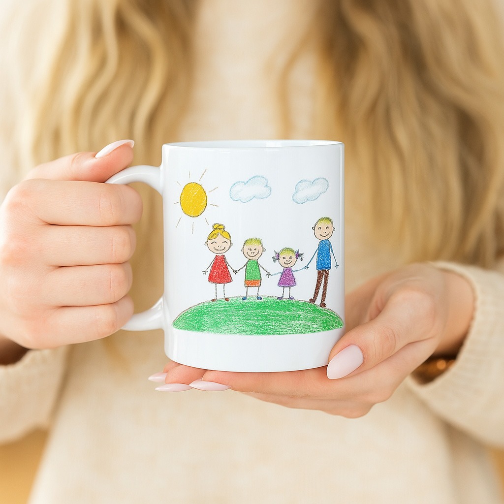 Personalisierbare Tasse mit deiner Zeichnung, Weihnachtsgeschenk, Fotogeschenk, Geschenke für Frauen, Geschenke für Freundin, Geschenk für Schwester, Geschenk für Mama, Witzige Geschenke, Romantische Geschenke, Hochzeitsgeschenk, Kleine Geschenke, Geschen