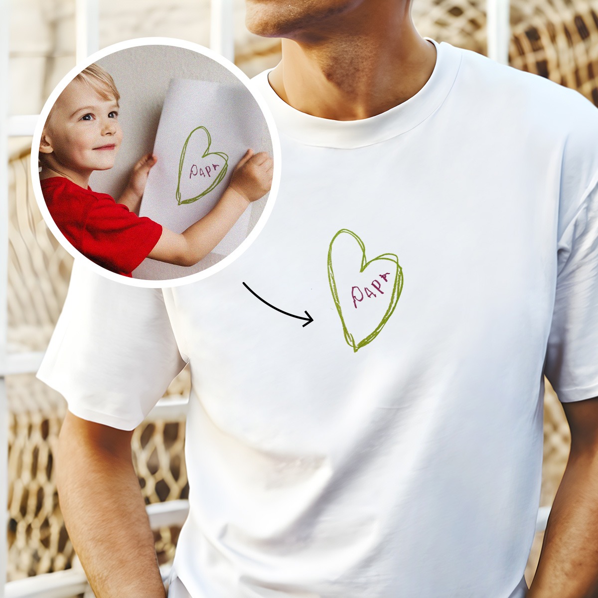 Personalisierbares T-Shirt mit deiner Zeichnung vorne, Weihnachtsgeschenk, Fotogeschenk, Geschenke für Frauen, Geschenke für Freundin, Geschenk für Schwester, Geschenk für Mama, Geschenk für Papa, Witzige Geschenke, Romantische Geschenke, Hochzeitsgeschen