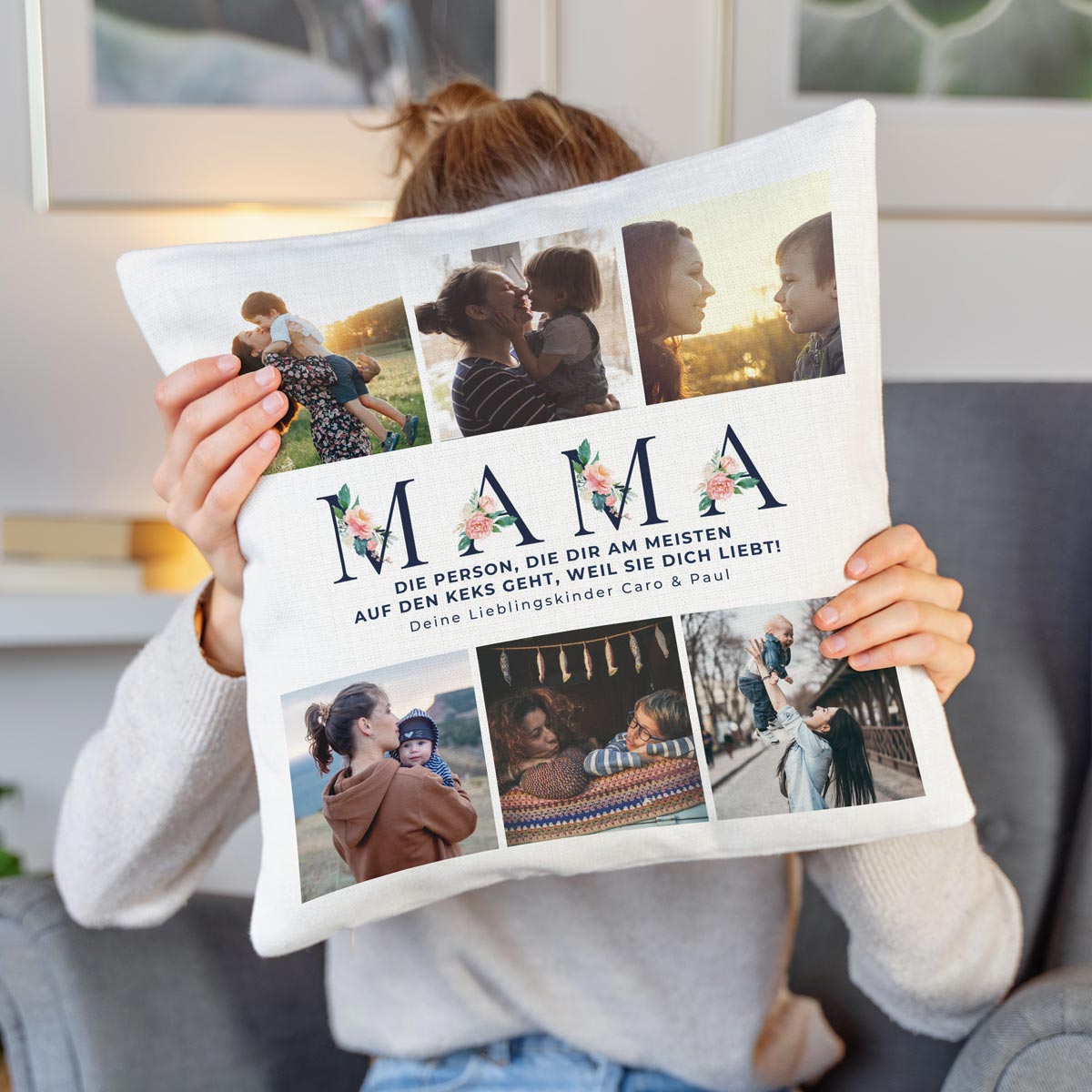 Personalisierbarer Kissenbezug Mama mit Fotos und Text, Weihnachtsgeschenk, Fotogeschenk, Geschenk für Mama, Kleine Geschenke, Geschenk, Geschenkidee