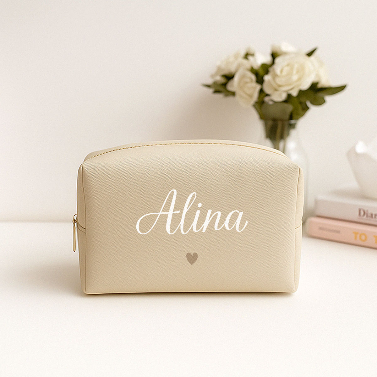 Personalisierbare Kosmetiktasche mit Name und Symbol, Geschenk für Mama, Romantische Geschenke, Hochzeitsgeschenk, Kleine Geschenke, Geschenk, Geschenkidee