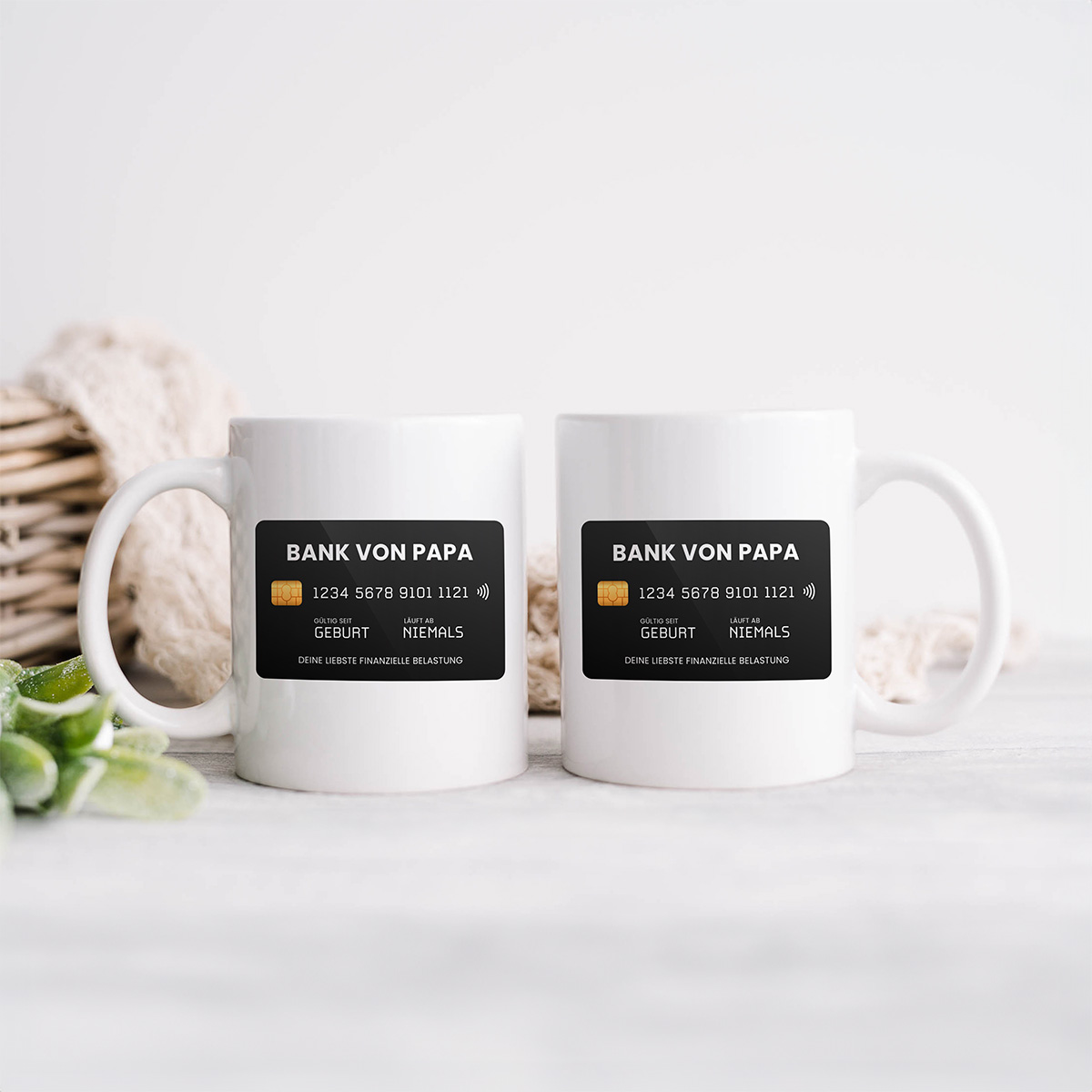 Personalisierbare Tasse mit Kreditkarte und Text, Weihnachtsgeschenk, Geburtstagsgeschenk, Geschenk für Männer, Geschenk für Freund, Geschenk für Bruder, Witzige Geschenke, Kleine Geschenke, Geschenk, Geschenkidee