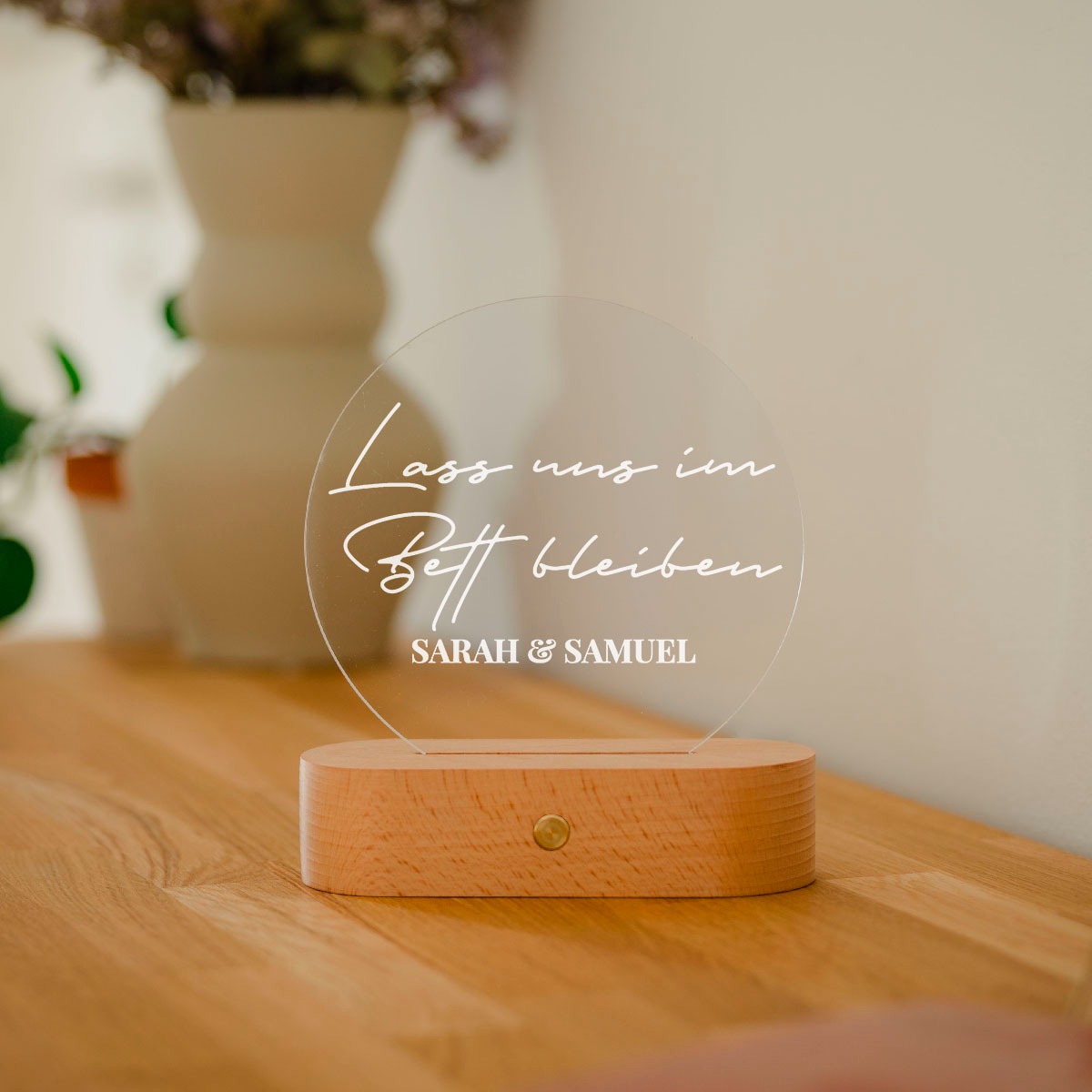 Personalisierbare LED-Lampe Rund mit Text, Geburtstagsgeschenk, Geschenke für Frauen, Geschenke für Freundin, Geschenk für Schwester, Geschenk für Mama, Witzige Geschenke, Romantische Geschenke, Hochzeitsgeschenk, Geschenk, Geschenkidee