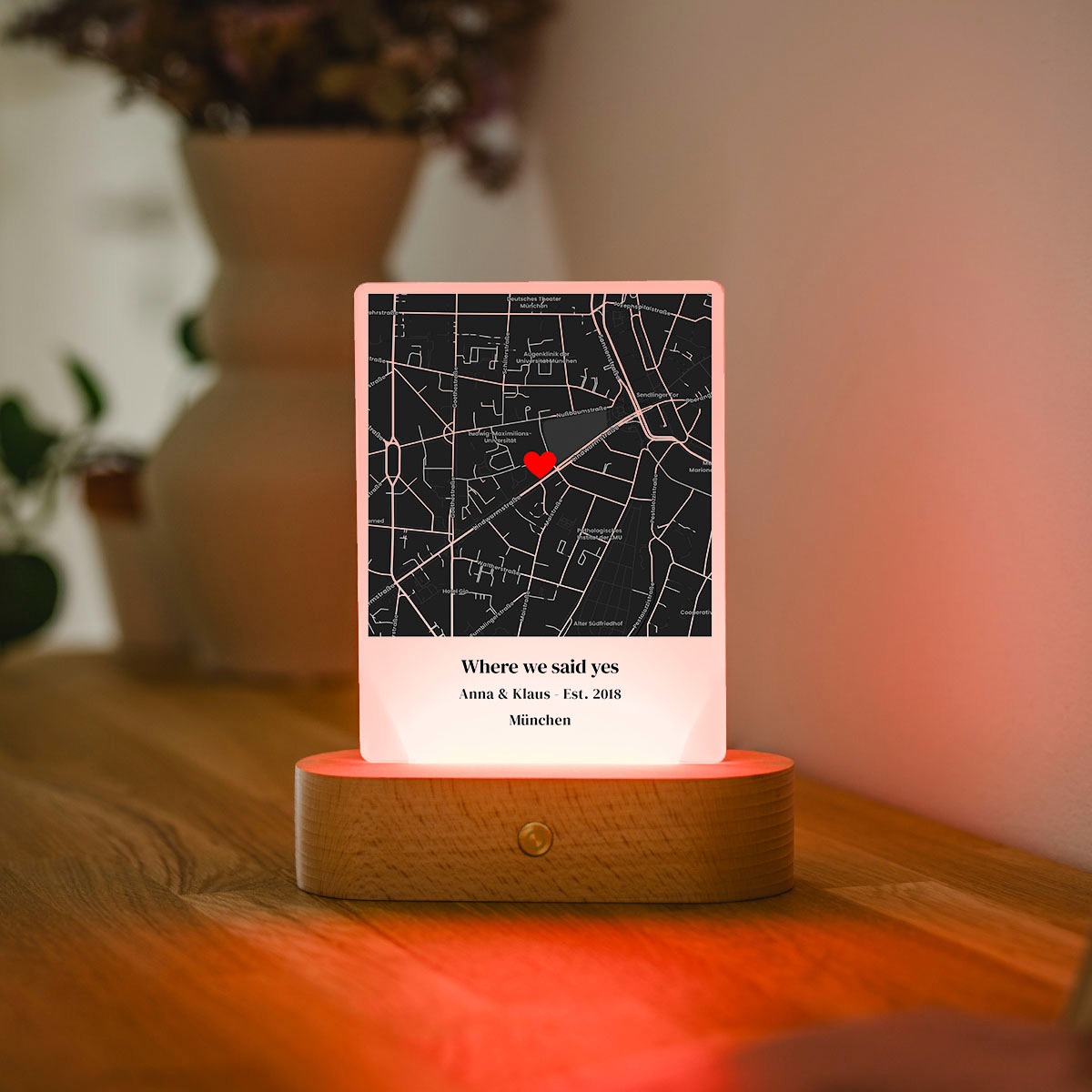 Personalisierbare LED-Lampe Wo Alles Begann, Romantische Geschenke, Hochzeitsgeschenk, Kleine Geschenke, Geschenk, Geschenkidee