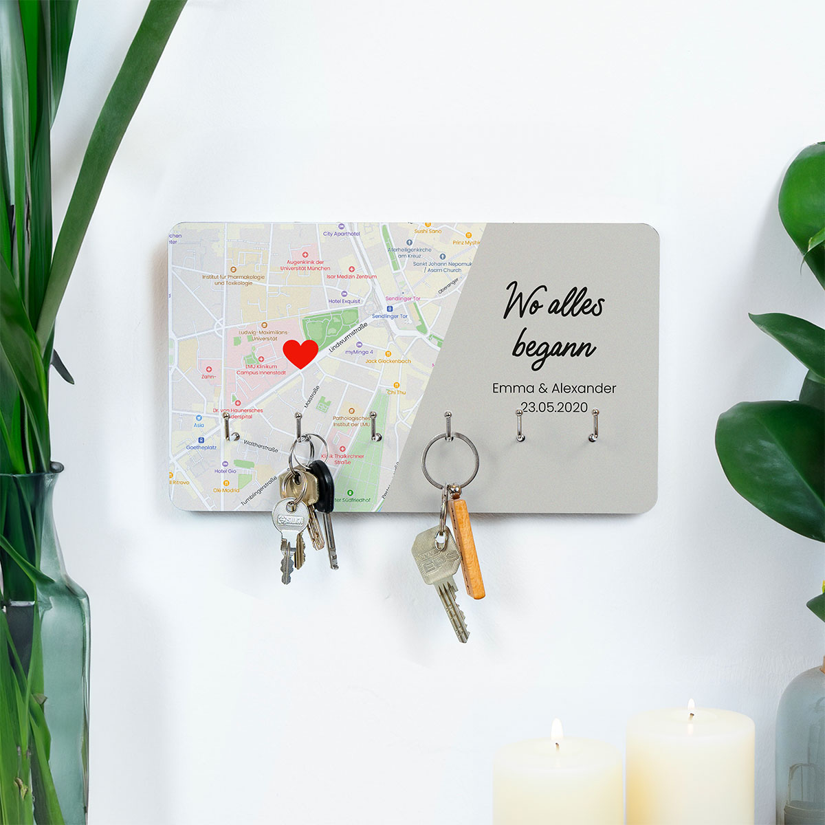 Personalisierbares Schlüsselbrett Wo alles Begann, Weihnachtsgeschenk, Romantische Geschenke, Hochzeitsgeschenk, Kleine Geschenke, Geschenk, Geschenkidee