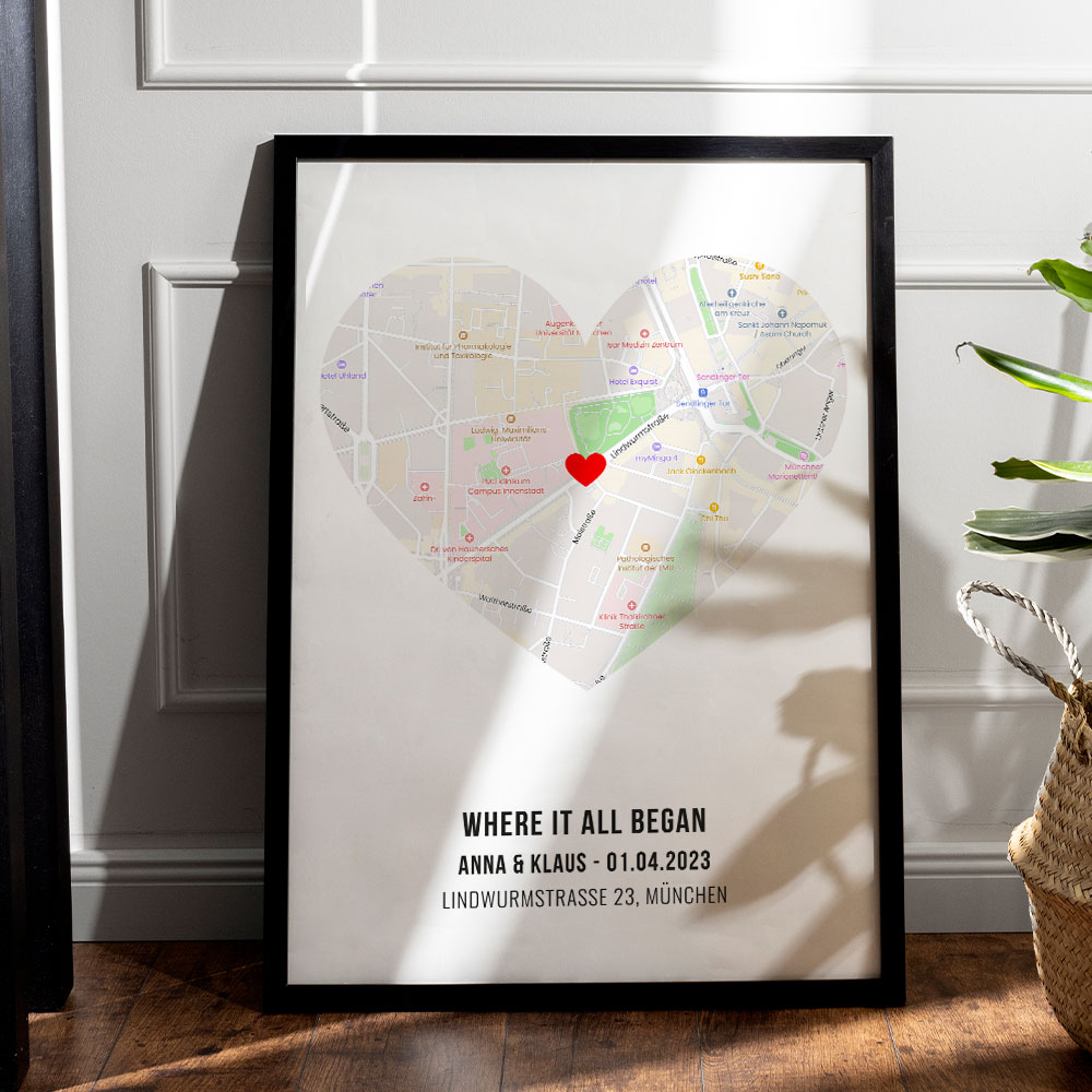 Personalisierbares Poster Wo Alles Begann, Witzige Geschenke, Romantische Geschenke, Hochzeitsgeschenk, Kleine Geschenke, Geschenk, Geschenkidee