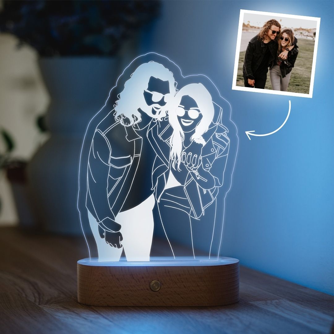 Personalisierbare LED-Lampe Outline Illustration, Geburtstagsgeschenk, Geschenk für Mama, Romantische Geschenke, Hochzeitsgeschenk, Kleine Geschenke, Geschenk, Geschenkidee