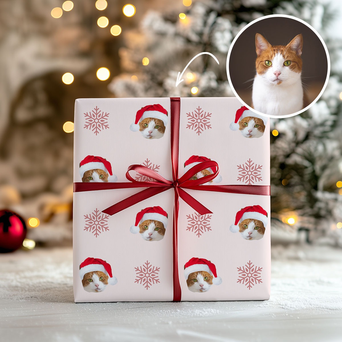 Personalisierbares Geschenkpapier zu Weihnachten mit Haustier, Fotogeschenk, Witzige Geschenke, Romantische Geschenke, Hochzeitsgeschenk, Kleine Geschenke, Geschenk, Geschenkidee