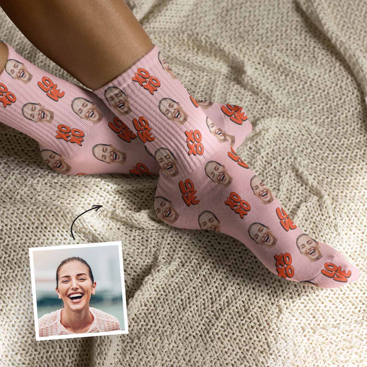 Personalisierbare Socken mit Gesicht und verschiedenen Designs, Weihnachtsgeschenk, Geschenke für Frauen, Geschenke für Freundin, Geschenk für Schwester, Witzige Geschenke, Romantische Geschenke, Hochzeitsgeschenk, Kleine Geschenke, Geschenk, Geschenkidee