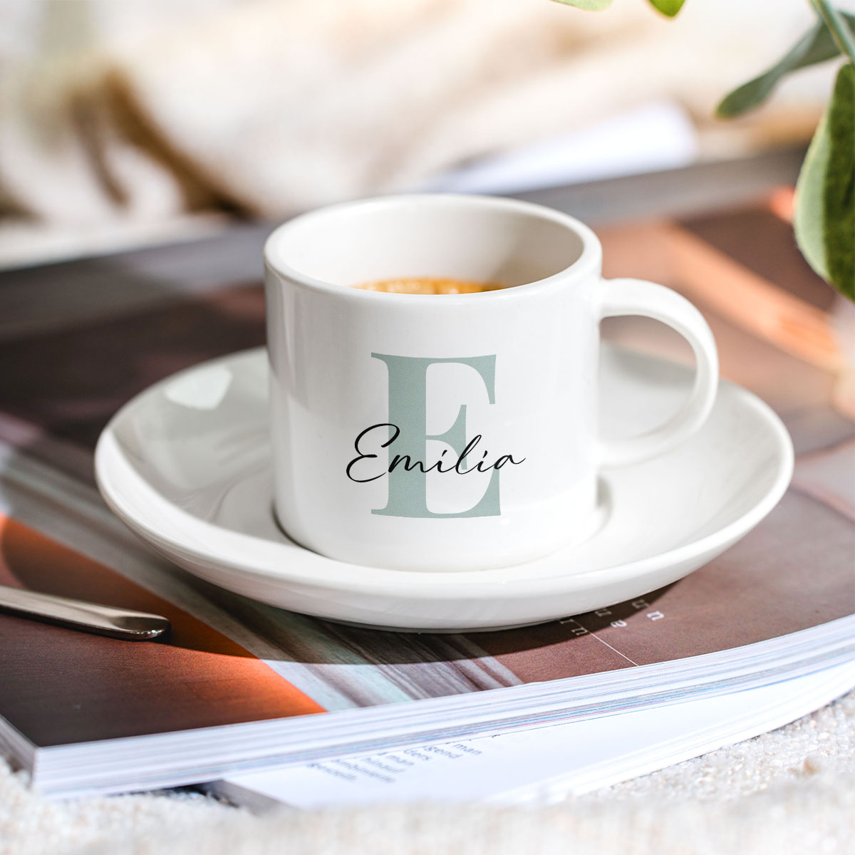 Personalisierbare Espresso Tasse mit Monogramm, Weihnachtsgeschenk, Geburtstagsgeschenk, Geschenk für Männer, Geschenk für Freund, Geschenk für Bruder, Geschenke für Frauen, Geschenke für Freundin, Geschenk für Schwester, Geschenk für Mama, Geschenk für P