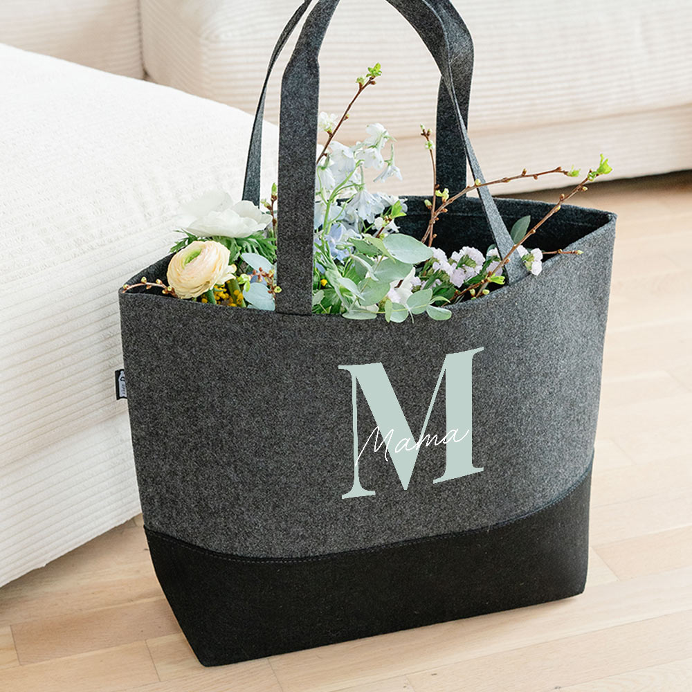 Personalisierbare Filztasche mit Monogramm, Weihnachtsgeschenk, Geburtstagsgeschenk, Geschenke für Frauen, Geschenke für Freundin, Geschenk für Schwester, Geschenk für Mama, Romantische Geschenke, Hochzeitsgeschenk, Kleine Geschenke, Geschenk, Geschenkide