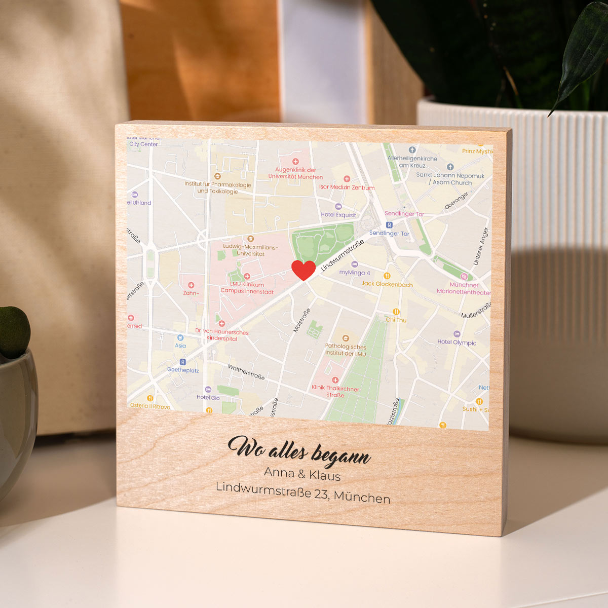 Personalisierbarer Holzblock Wo Alles Begann, Weihnachtsgeschenk, Romantische Geschenke, Hochzeitsgeschenk, Kleine Geschenke, Geschenk, Geschenkidee