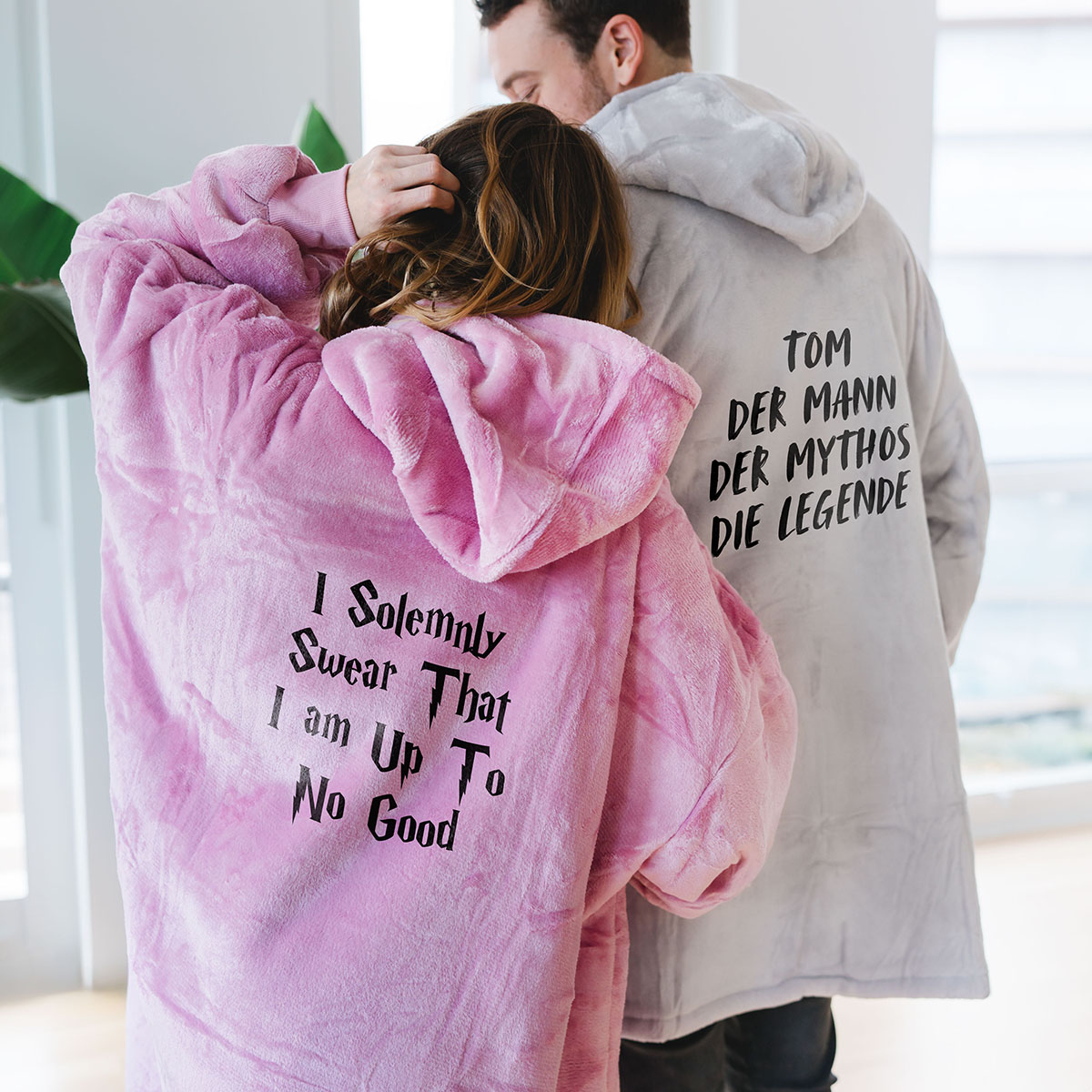 Personalisierbare Hoodie Decke mit Text, Witzige Geschenke, Romantische Geschenke, Hochzeitsgeschenk, Geschenk, Geschenkidee