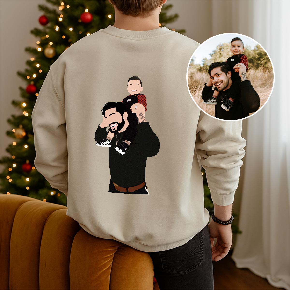 Personalisierbarer Pullover mit Illustration 2 Personen, Fotogeschenk, Geburtstagsgeschenk, Geschenk für Männer, Geschenk für Freund, Geschenk für Bruder, Witzige Geschenke, Romantische Geschenke, Hochzeitsgeschenk, Kleine Geschenke, Geschenk, Geschenkide