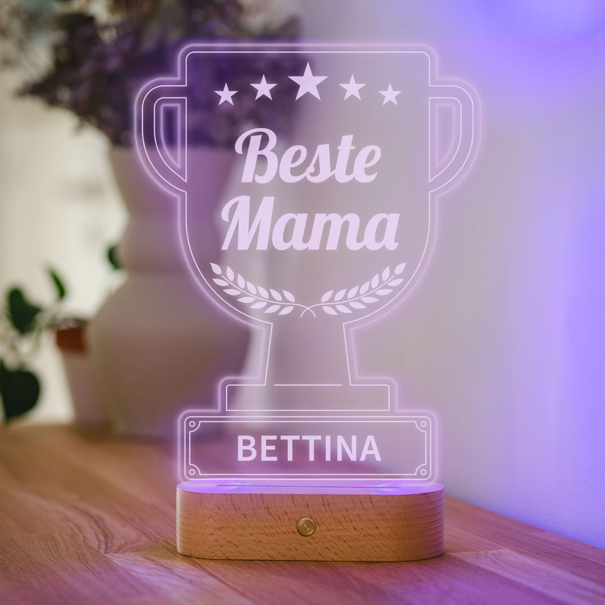 Personalisierbare LED-Lampe Pokal mit Text, Geschenk für Papa, Witzige Geschenke, Kleine Geschenke, Geschenk, Geschenkidee
