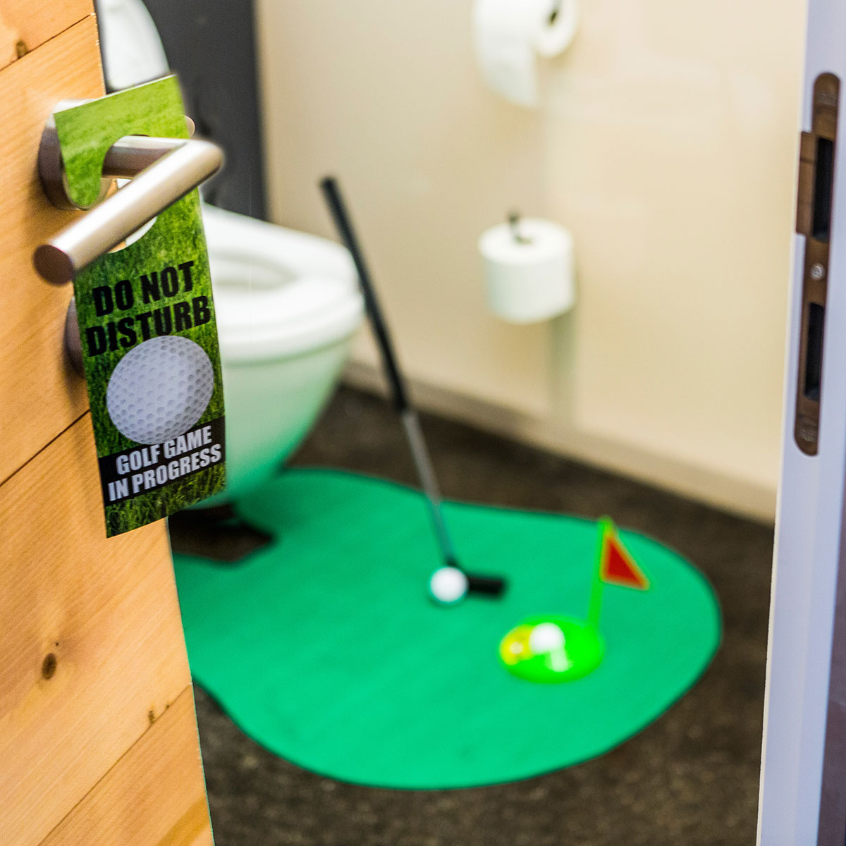 Das ultimative Golfset für die Toilette, Golf, Sport, einlochen, Spiel, Spaß, Ablenkung, Green, Klo, Putter, golfen, Spiel, Geschenk für Männer, Geschenk für Freund, Geschenk für Bruder, Witzige Geschenke, Romantische Geschenke, Hochzeitsgeschenk, Geschen