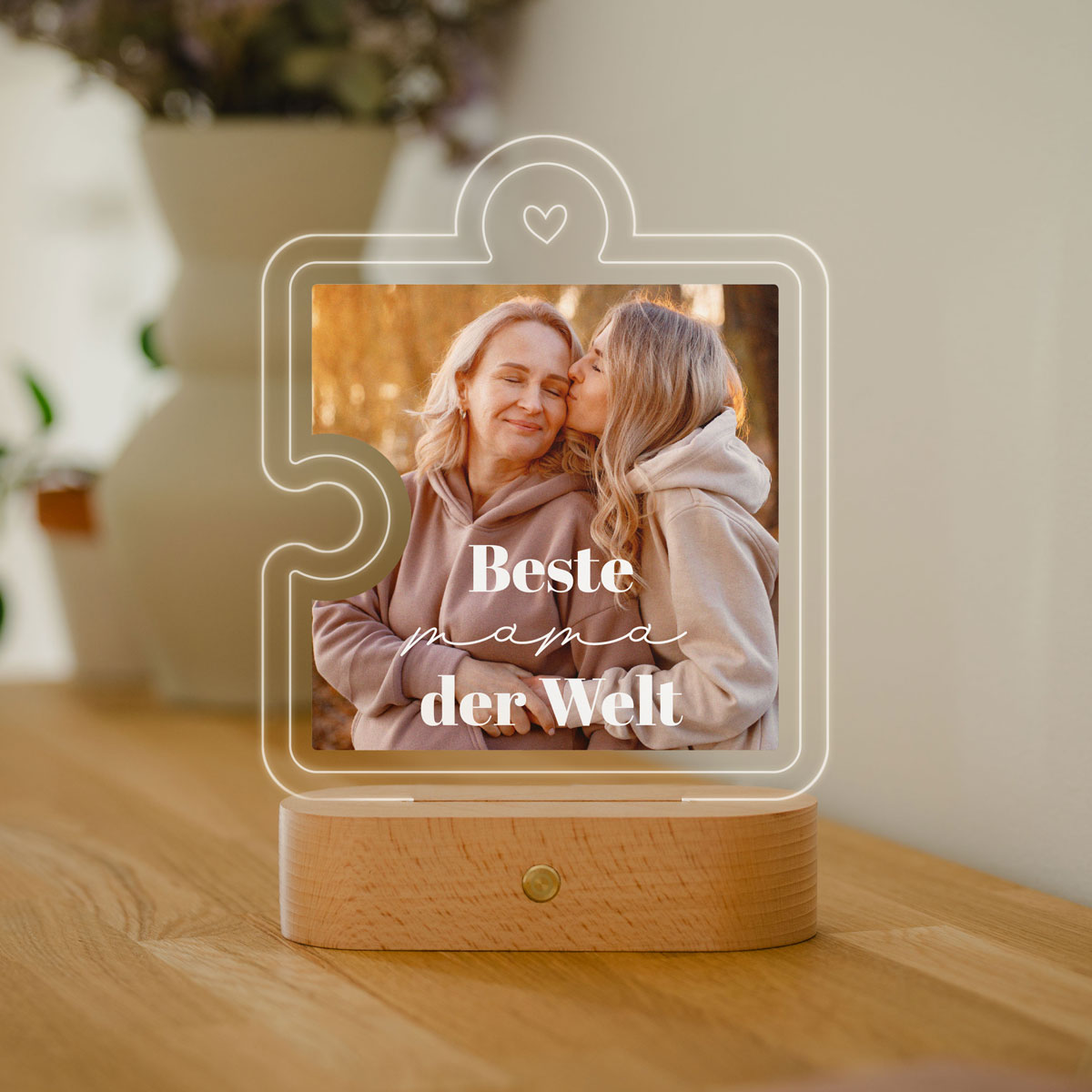 Personalisierbare LED-Lampe Puzzle Teil mit Foto und Text, Fotogeschenk, Romantische Geschenke, Hochzeitsgeschenk, Kleine Geschenke, Geschenk, Geschenkidee
