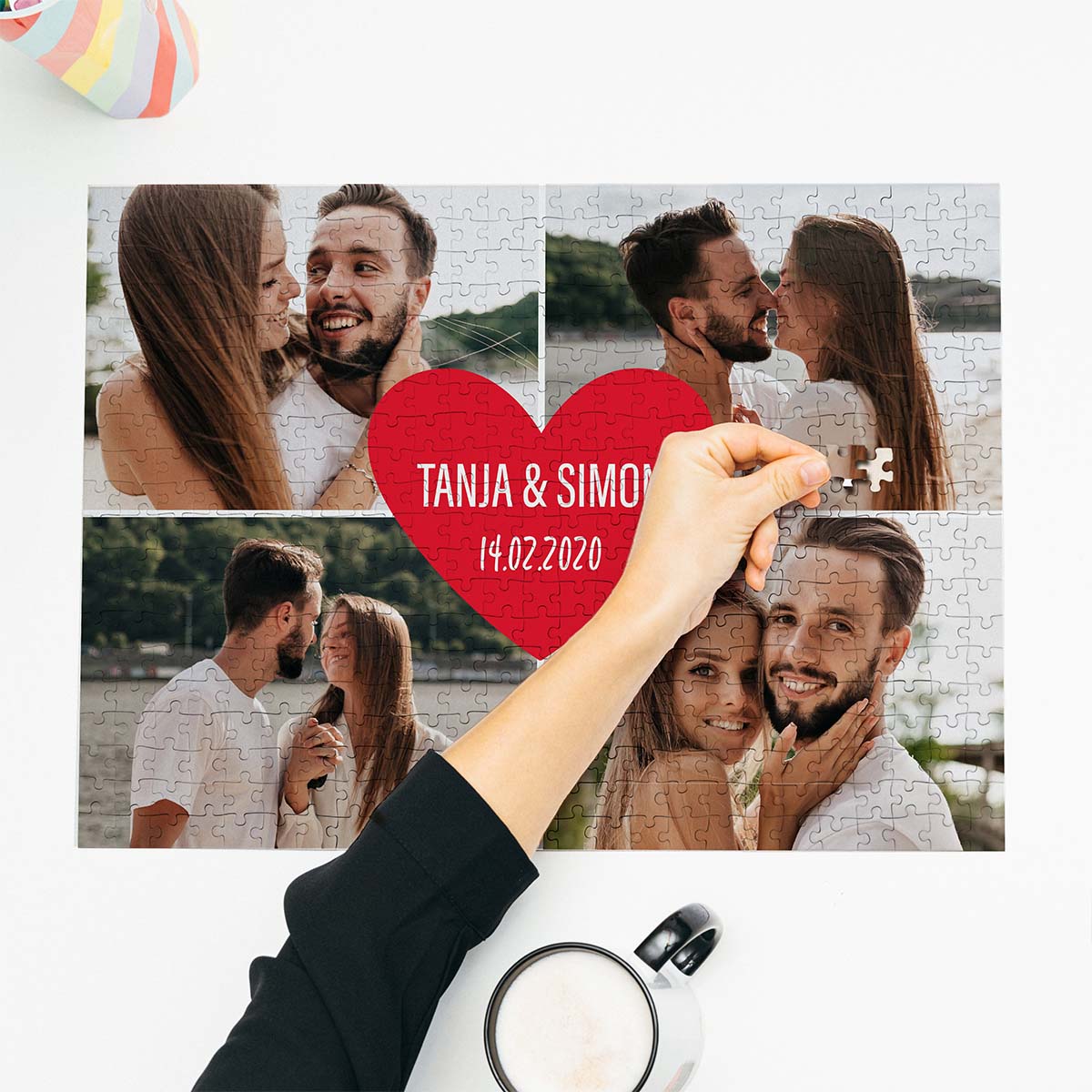 Personalisierbares Puzzle mit 4 Fotos und Text, Fotogeschenk, Geburtstagsgeschenk, Geschenk für Mama, Witzige Geschenke, Romantische Geschenke, Hochzeitsgeschenk, Kleine Geschenke, Geschenk, Geschenkidee