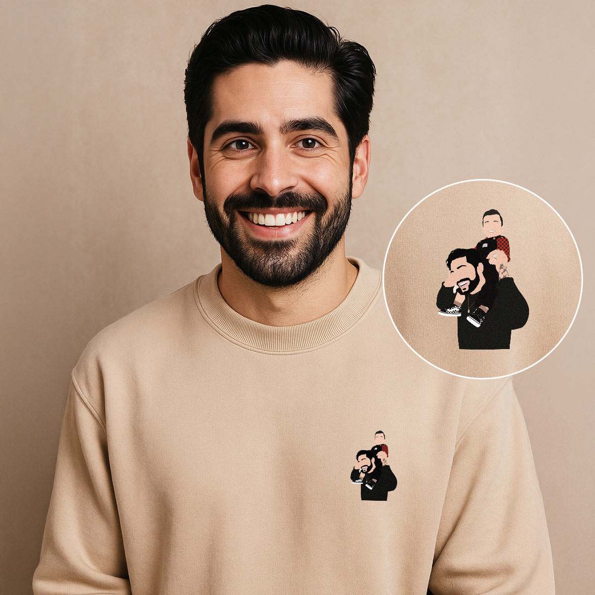 Personalisierbarer Pullover mit kleiner Illustration, Weihnachtsgeschenk, Fotogeschenk, Geburtstagsgeschenk, Geschenk für Männer, Geschenk für Freund, Geschenk für Bruder, Geschenk für Papa, Witzige Geschenke, Romantische Geschenke, Hochzeitsgeschenk, Kle