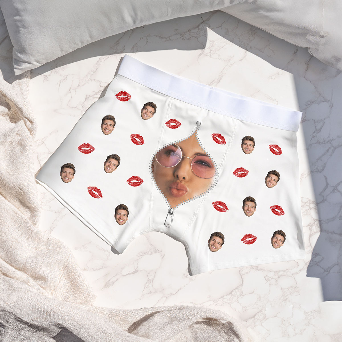 Personalisierbare Boxershorts mit Reisverschluss Design, Fotogeschenk, Witzige Geschenke, Romantische Geschenke, Hochzeitsgeschenk, Kleine Geschenke, Geschenk, Geschenkidee