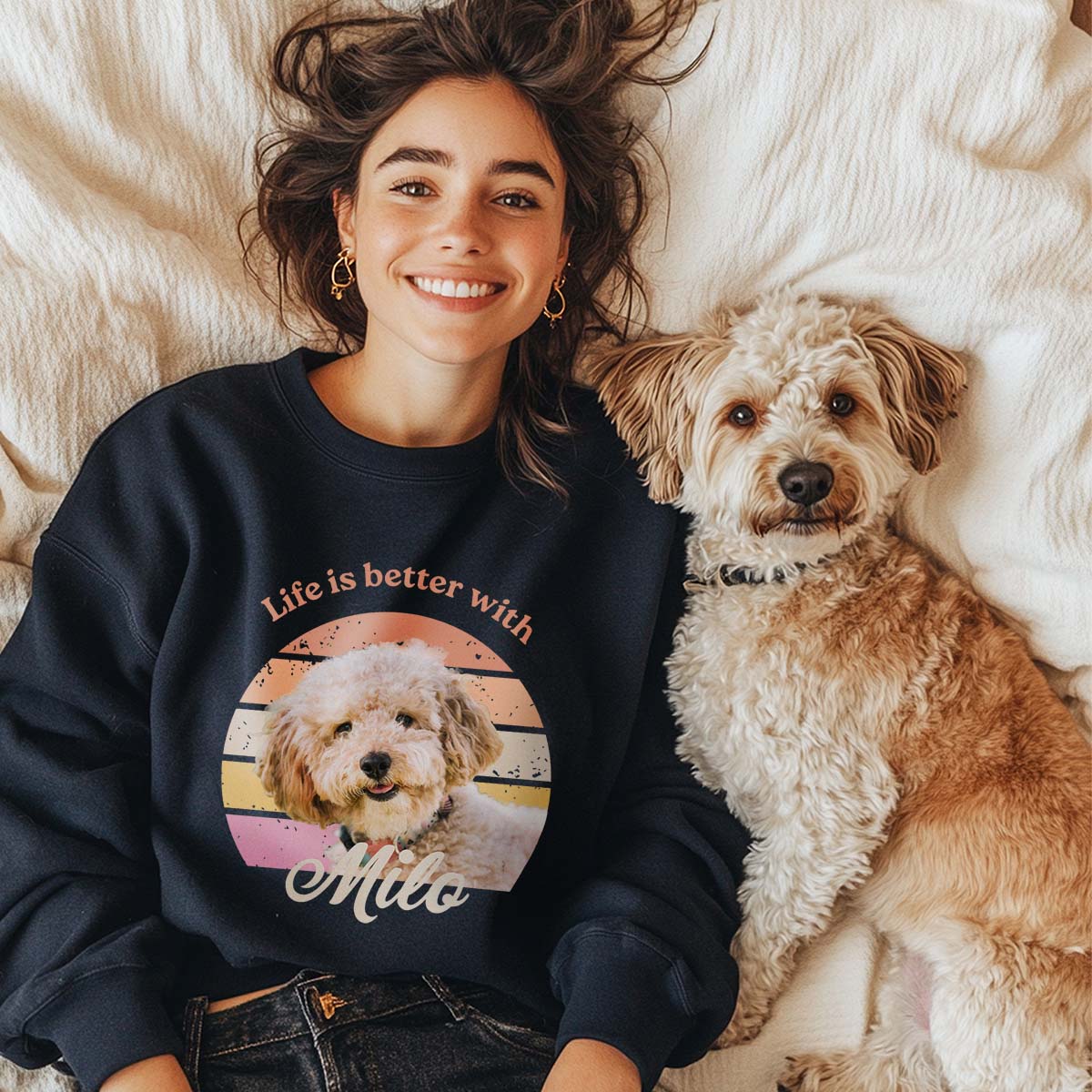 Personalisierbarer Retro Haustierpullover, Fotogeschenk, Geschenke für Frauen, Geschenke für Freundin, Geschenk für Schwester, Witzige Geschenke, Romantische Geschenke, Hochzeitsgeschenk, Kleine Geschenke, Geschenk, Geschenkidee