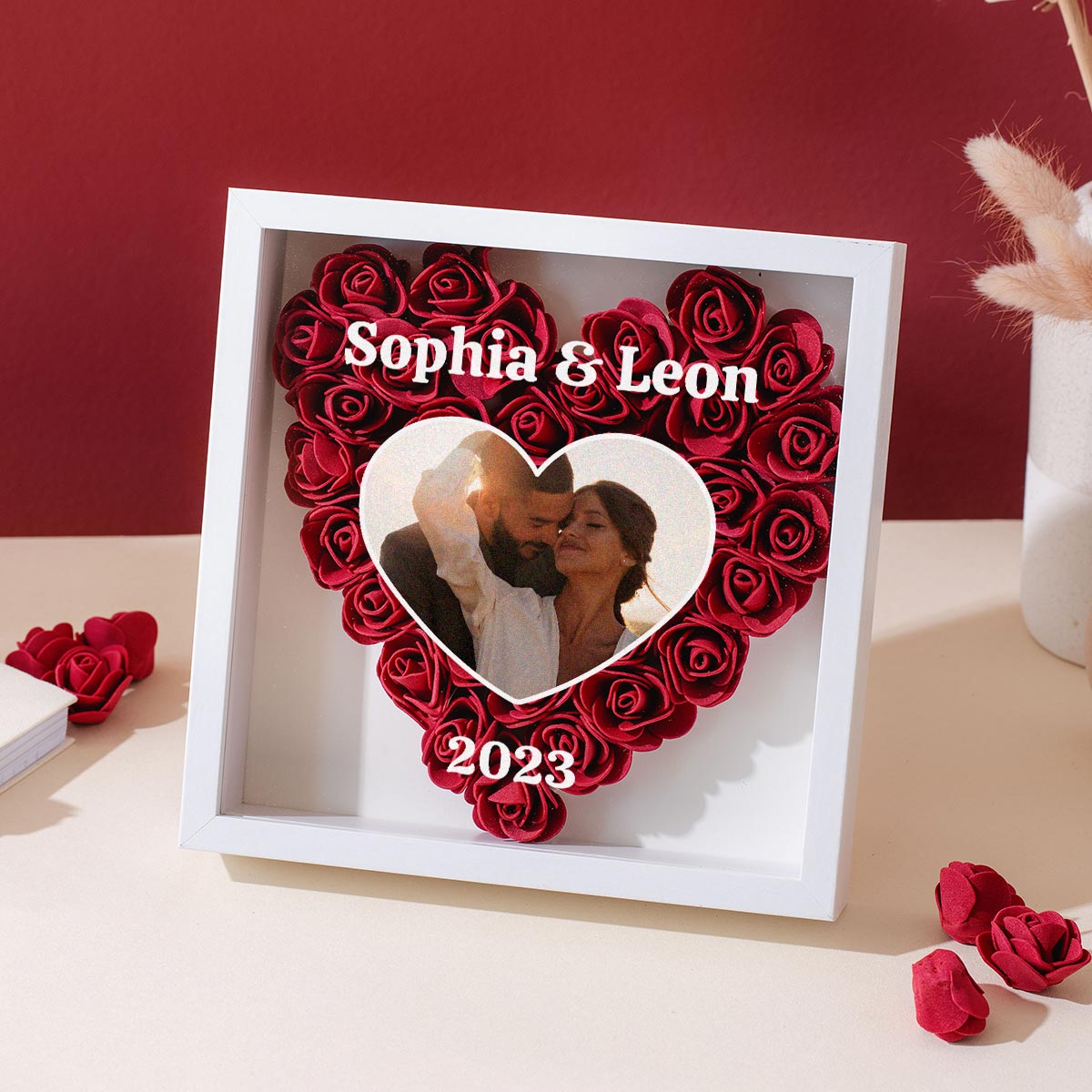 Personalisierbare Rosenbox mit Foto und Text, Weihnachtsgeschenk, Fotogeschenk, Witzige Geschenke, Romantische Geschenke, Hochzeitsgeschenk, Kleine Geschenke, Geschenk, Geschenkidee