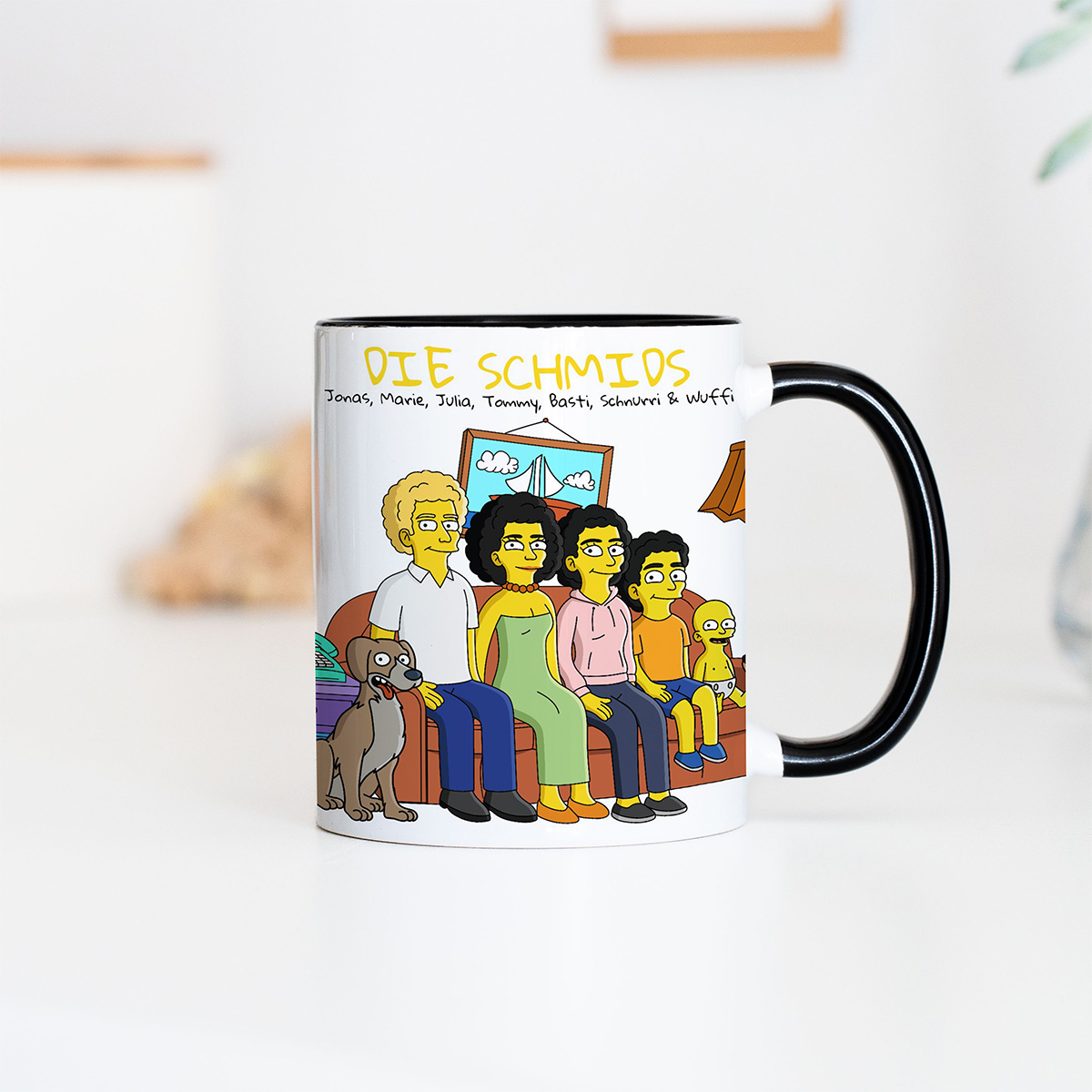 Personalisierbare Tassen-Illustration Cartoon Familie, Weihnachtsgeschenk, Witzige Geschenke, Romantische Geschenke, Hochzeitsgeschenk, Kleine Geschenke, Geschenk, Geschenkidee