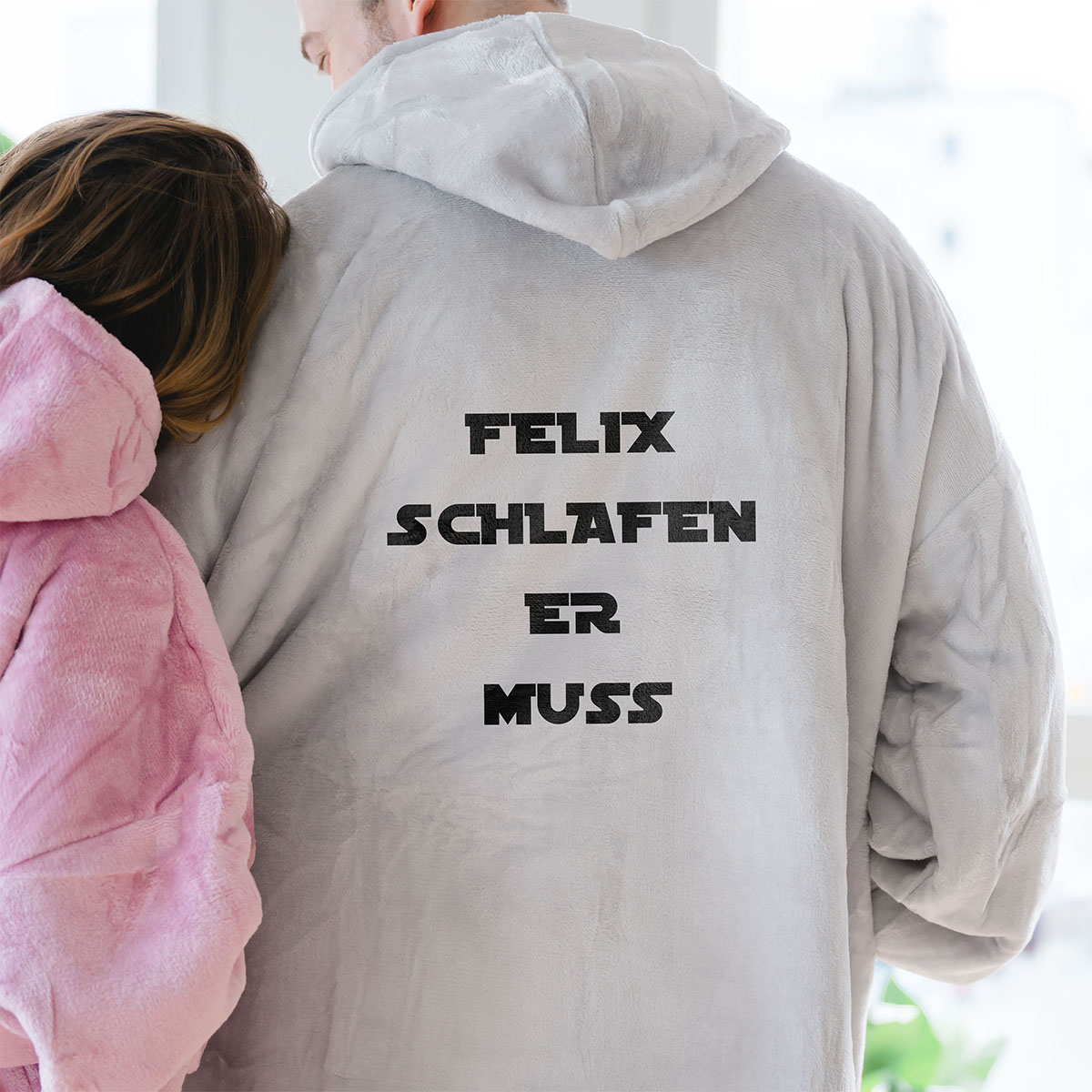 Personalisierbare Hoodie Decke mit Spruch, Weihnachtsgeschenk, Witzige Geschenke, Romantische Geschenke, Hochzeitsgeschenk, Kleine Geschenke, Geschenk, Geschenkidee