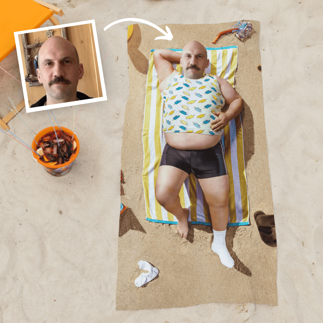 Personalisierbares Handtuch mit deinem Traumkörper, Fotogeschenk, Romantische Geschenke, Hochzeitsgeschenk, Geschenk, Geschenkidee