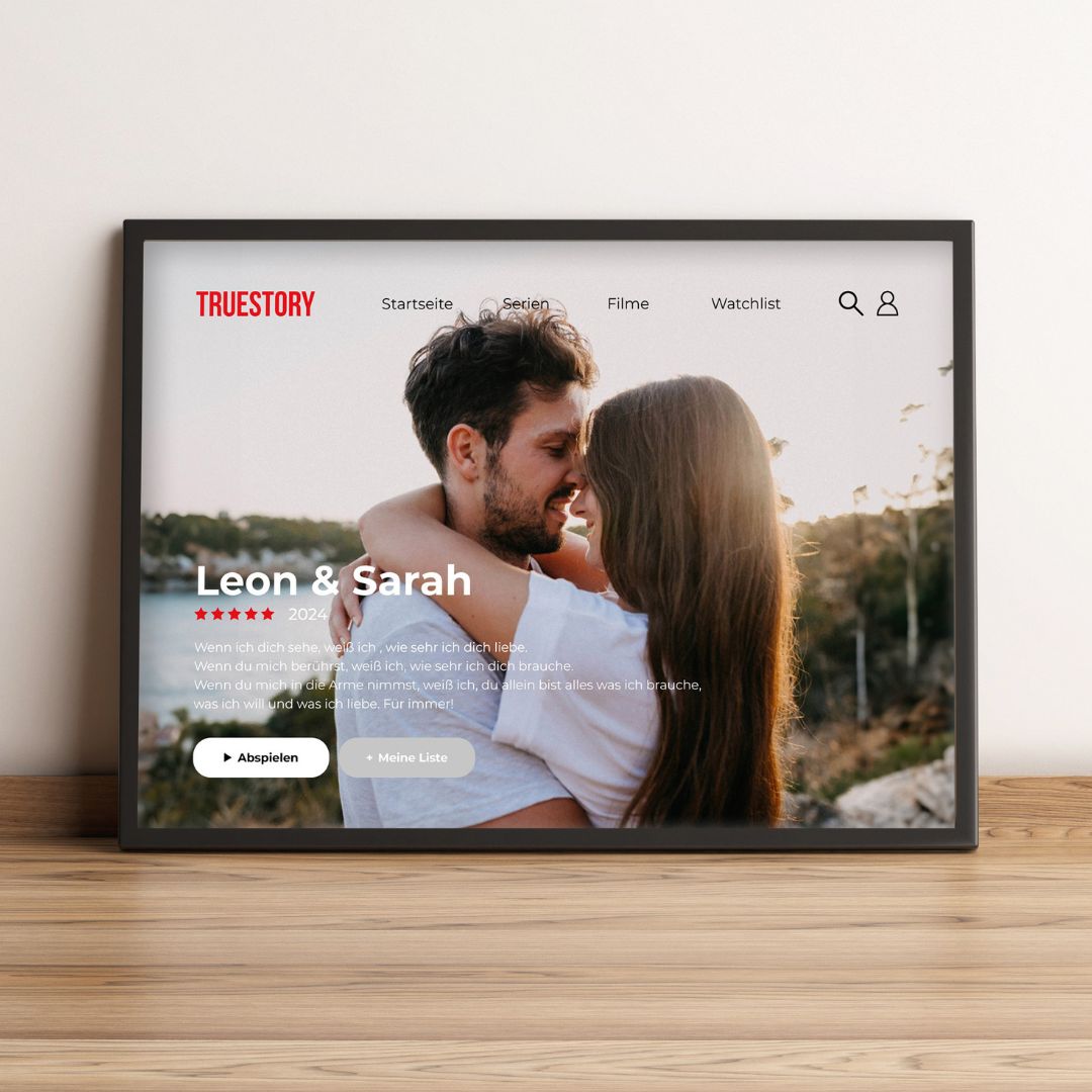 Personalisierbares Poster im Netflix-Style, Fotogeschenk, Geburtstagsgeschenk, Geschenk für Männer, Geschenk für Freund, Geschenk für Bruder, Geschenke für Frauen, Geschenke für Freundin, Geschenk für Schwester, Romantische Geschenke, Hochzeitsgeschenk, K