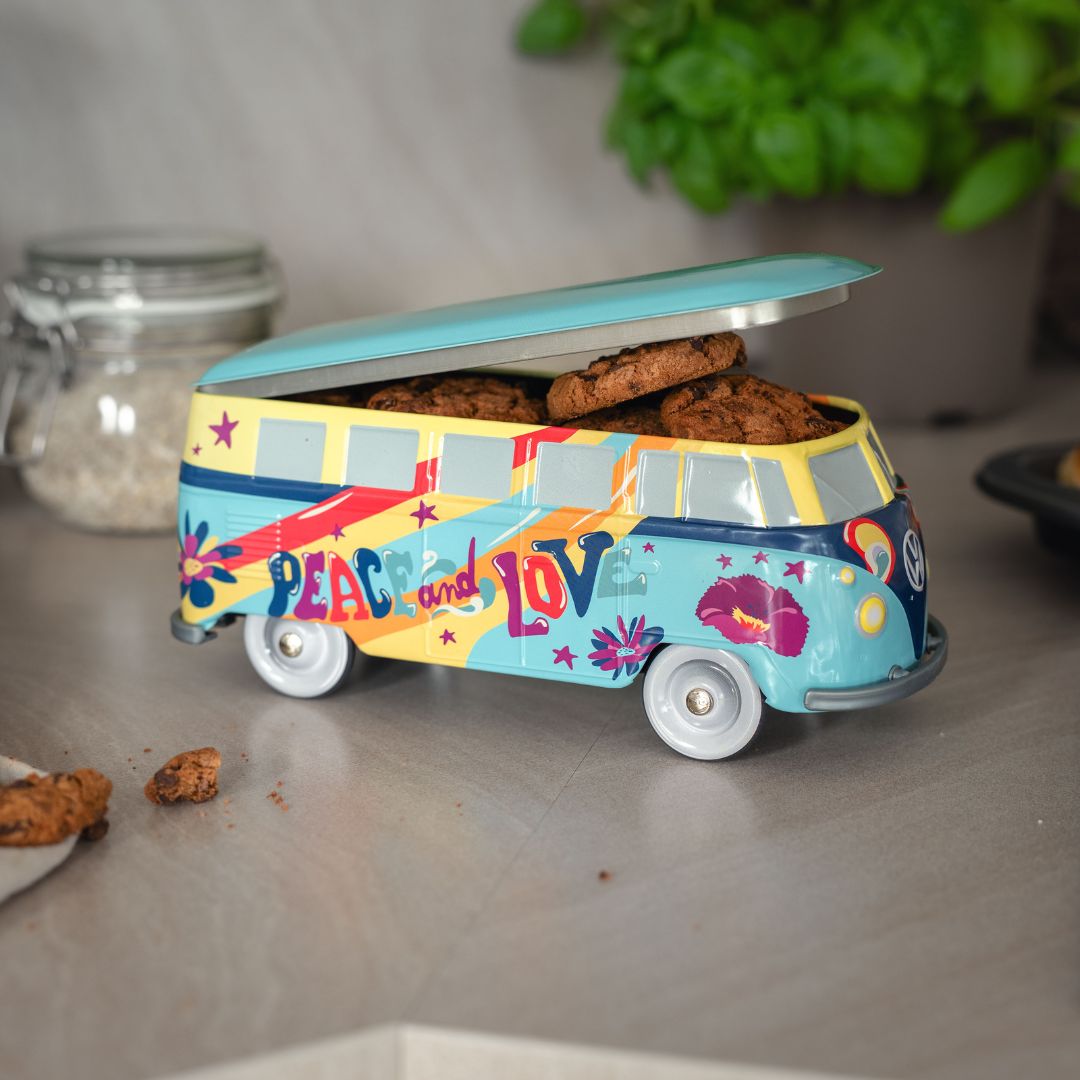 VW Bus Keksdosen - Hippie, Geburtstagsgeschenk, Geschenk für Männer, Geschenk für Freund, Geschenk für Bruder, Geschenke für Frauen, Geschenke für Freundin, Geschenk für Schwester, Geschenk für Mama, Geschenk für Papa, Witzige Geschenke, Geschenk, Geschen