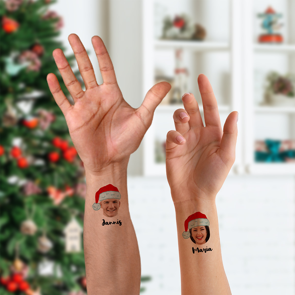Personalisierbare Tattoos 6er Set zu Weihnachten, Fotogeschenk, Romantische Geschenke, Hochzeitsgeschenk, Geschenk, Geschenkidee