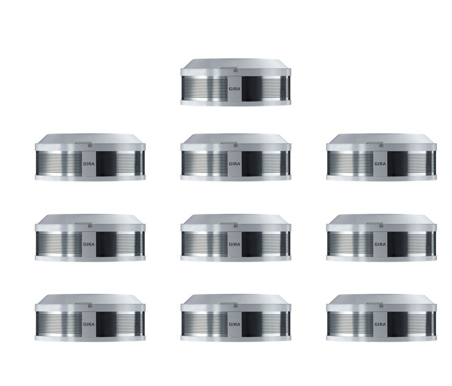10er Set Rauchmelder Gira Dual Q (233602)