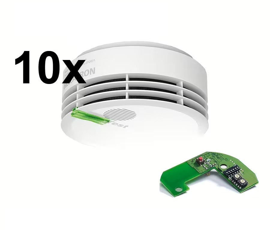 Hekatron Genius Plus X Rauchmelder + Funkmodul Pro X - 10er Pack