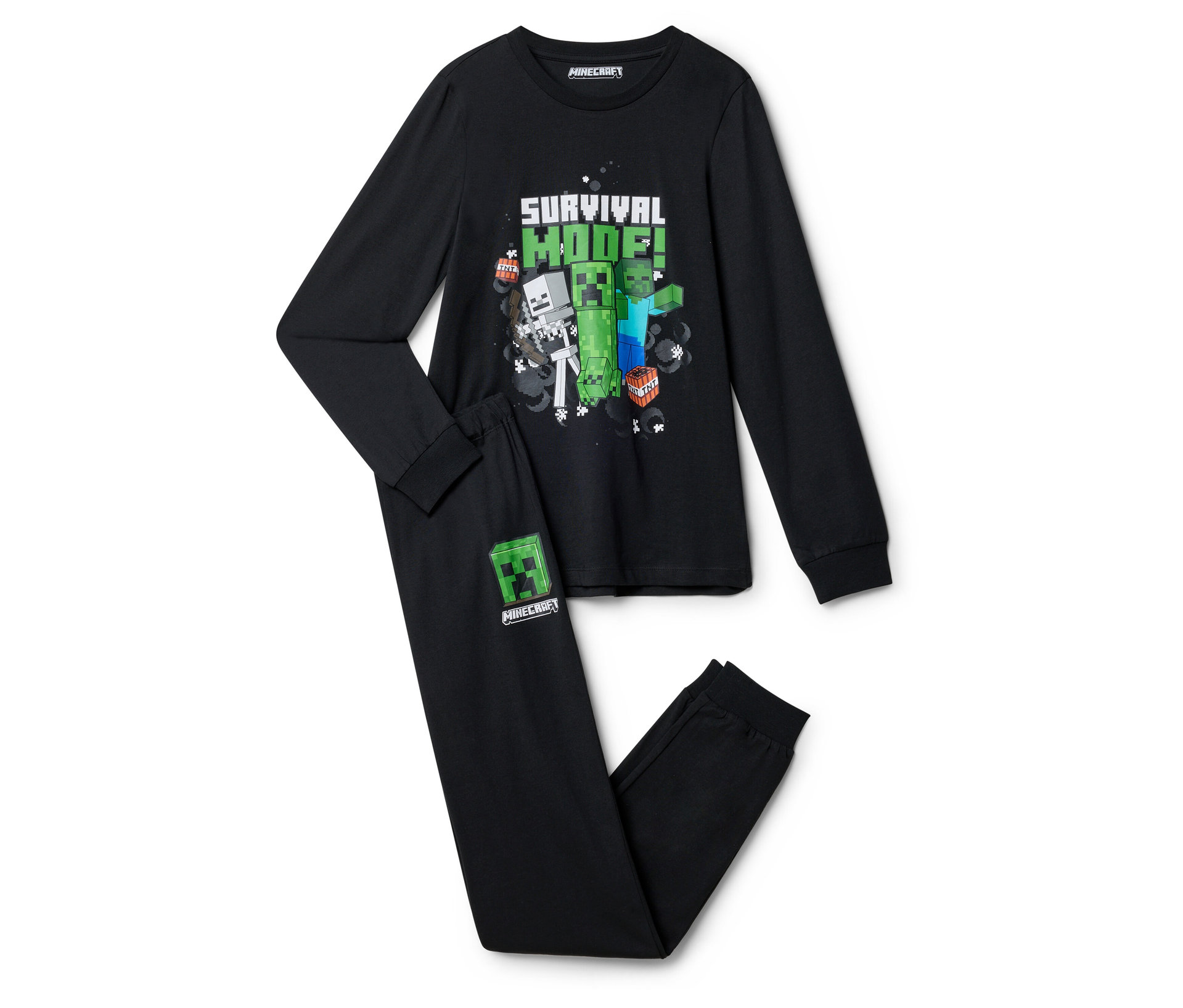Tchibo - Minecraft Kinder-Pyjama - Jungen - Gr. 146/152 - schwarz/print