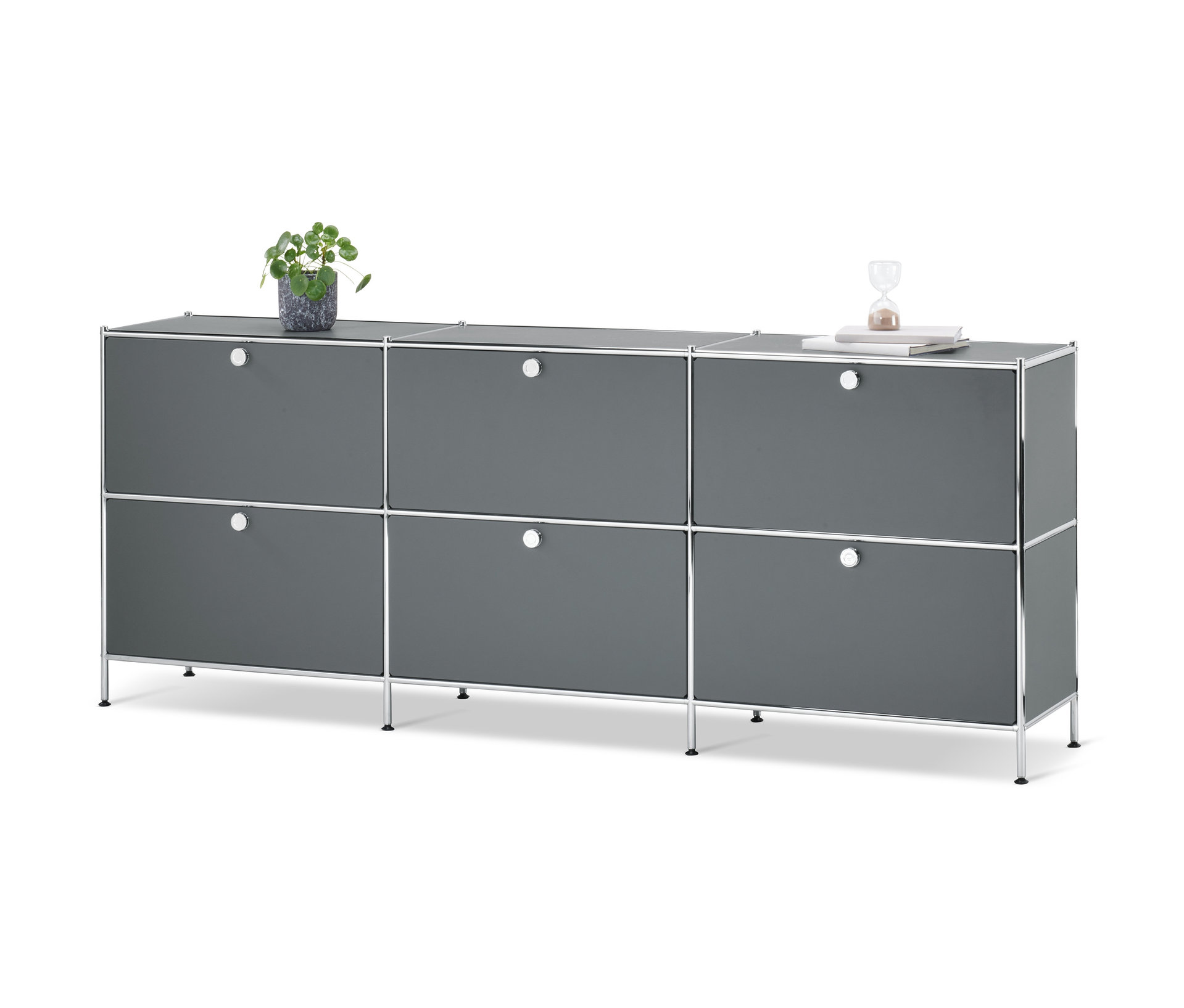 Tchibo - Sideboard »Cn3« mit 6 Klappen - 227x40x89,5cm - chrom -