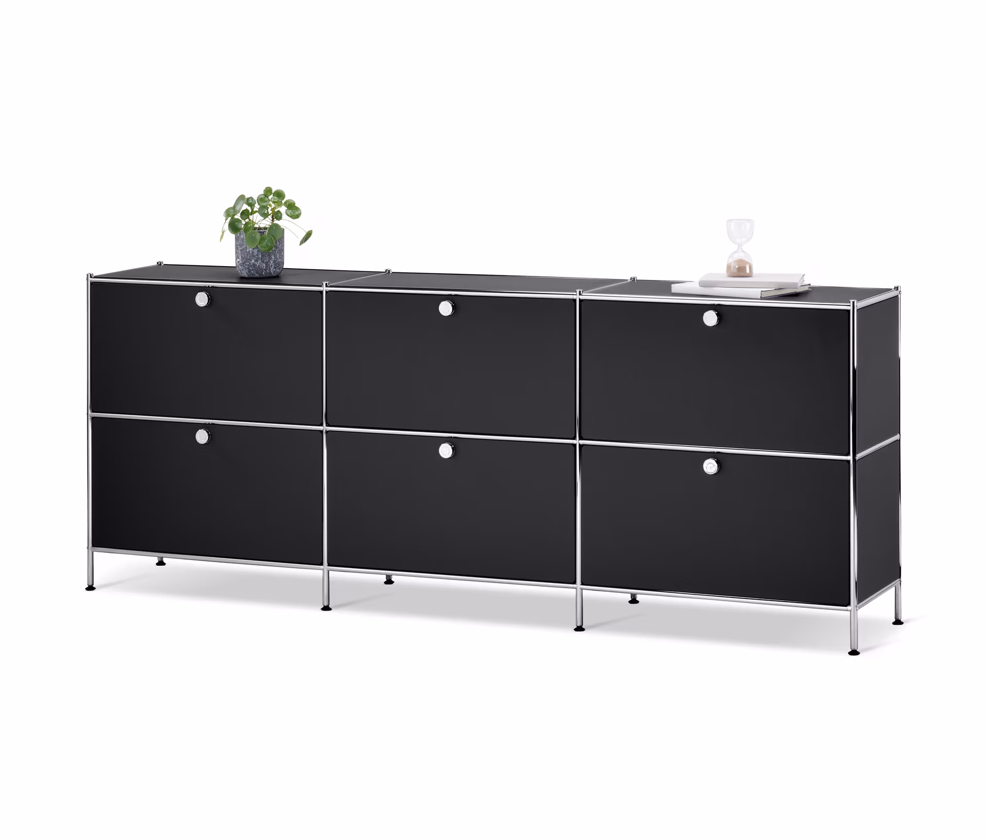 Tchibo - Sideboard »Cn3« mit 6 Klappen - 227x40x89,5cm - schwarz -