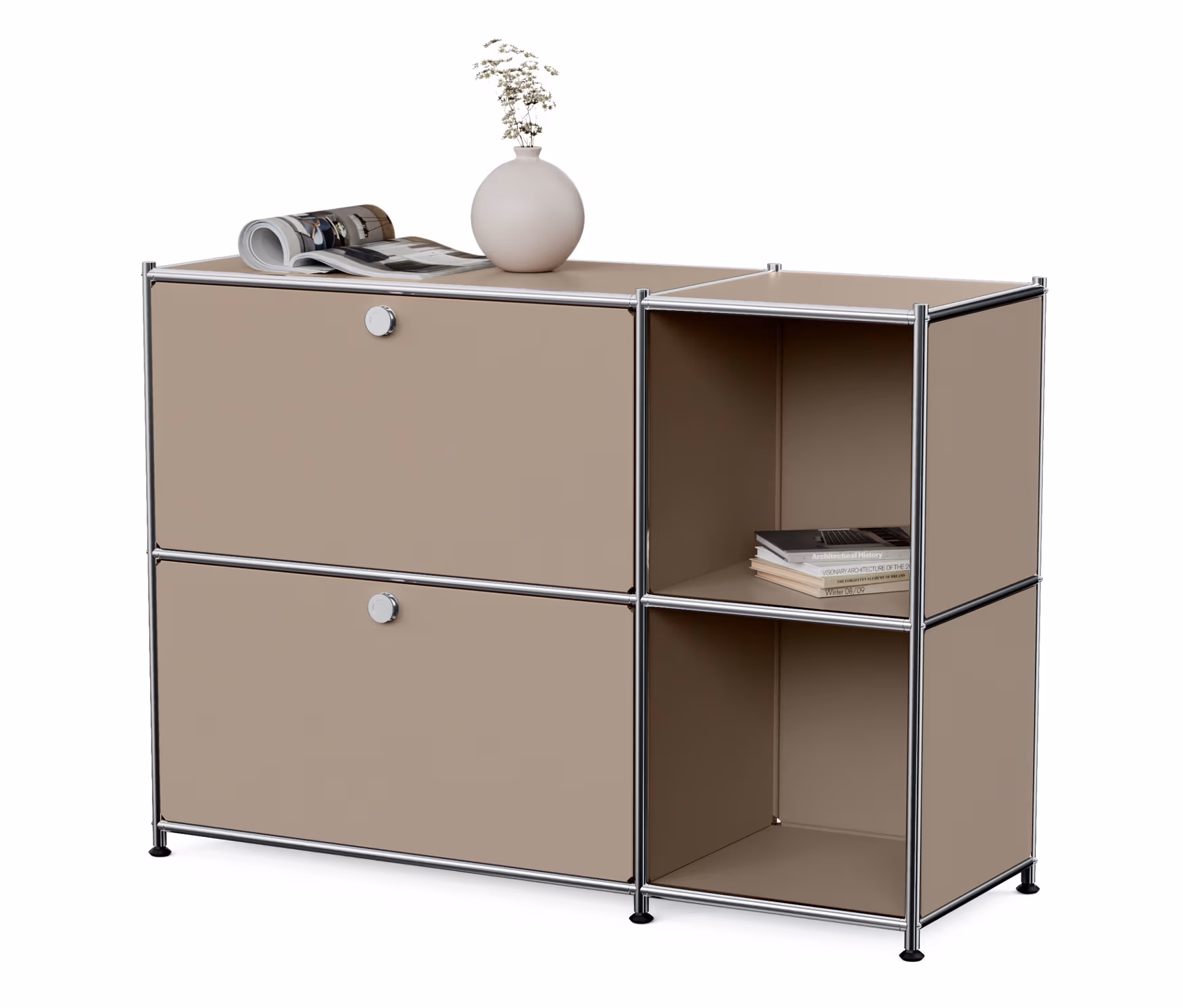 Tchibo - Sideboard Metall »Cn3« mit 2 Klappenfächern - 116x40x85,5cm - taupe -