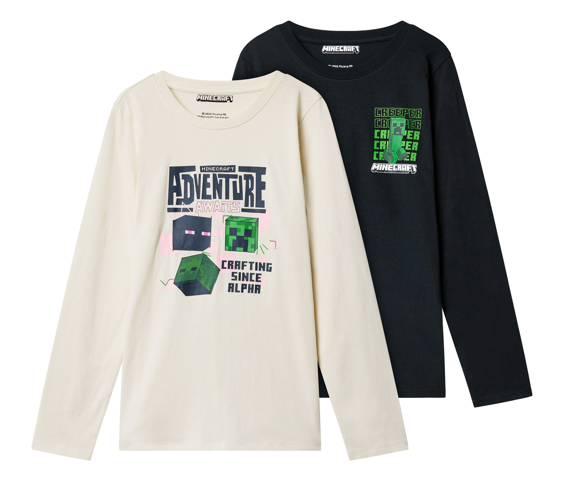 Tchibo - 2 Minecraft Kinder-T-Shirts - Gr. 158/164 - schwarz