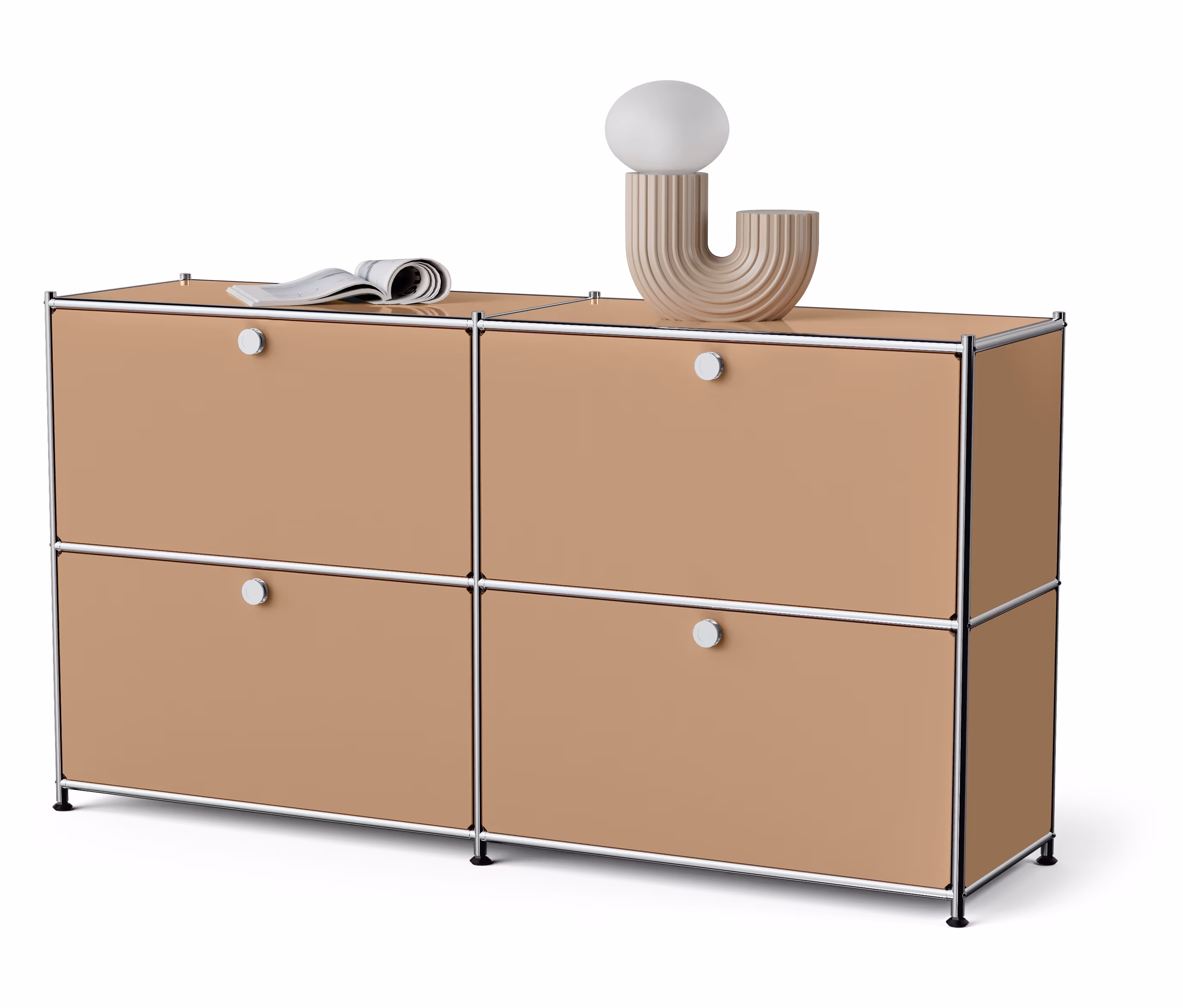 Tchibo - Metall-Sideboard »Cn3« mit 4 Klappenfächern - 152x40x82,5cm - braun -