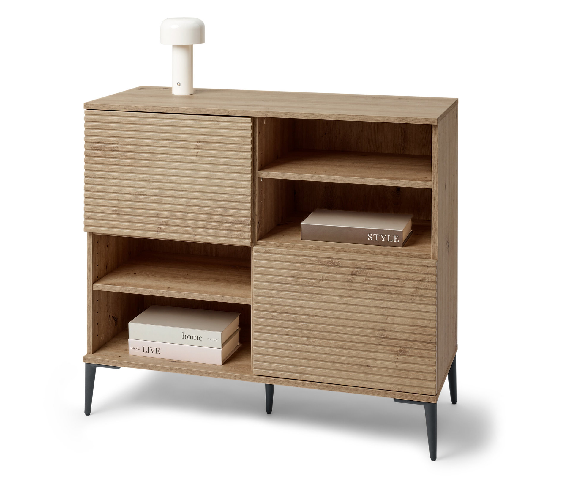 Tchibo - Sideboard »Reet« mit Lamellenoptik - 95,2x40,1x84,8cm - schwarz -