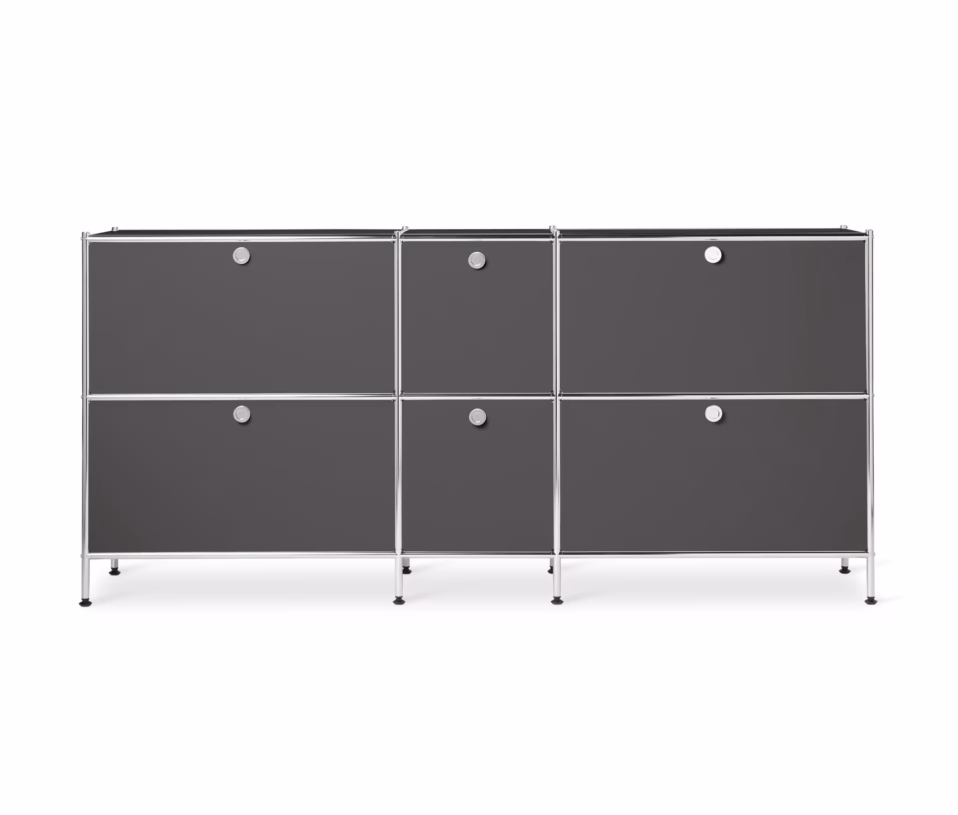 Tchibo - Sideboard Metall »Cn3« groß mit 6 Klappenfächern - 190x40x89,5cm - chrom -