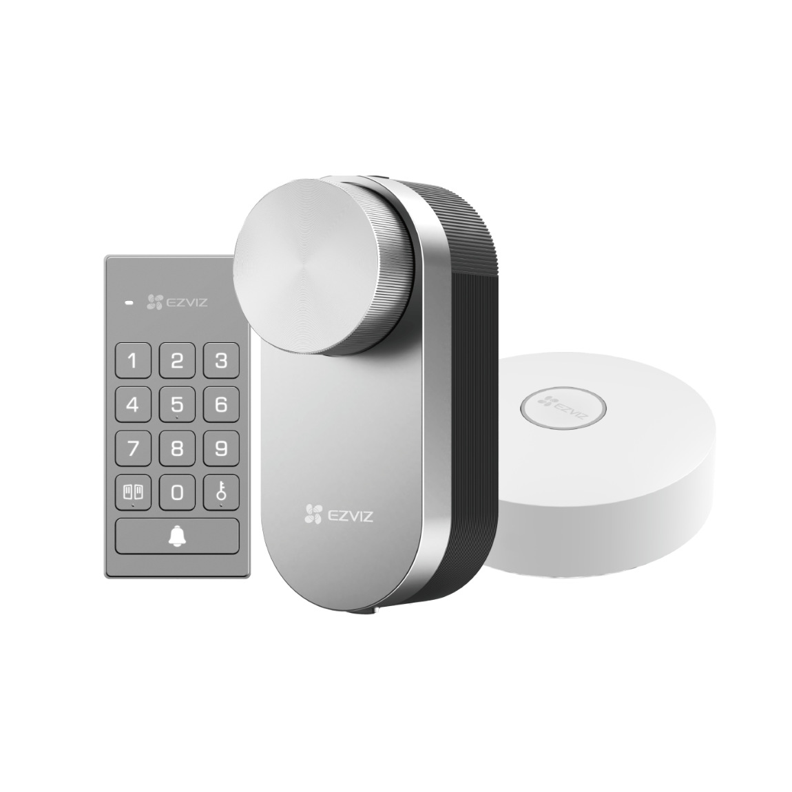 EZVIZ Smart Lock DL01 Pro + DL01CP Tastatur + A3 Gateway - Silber