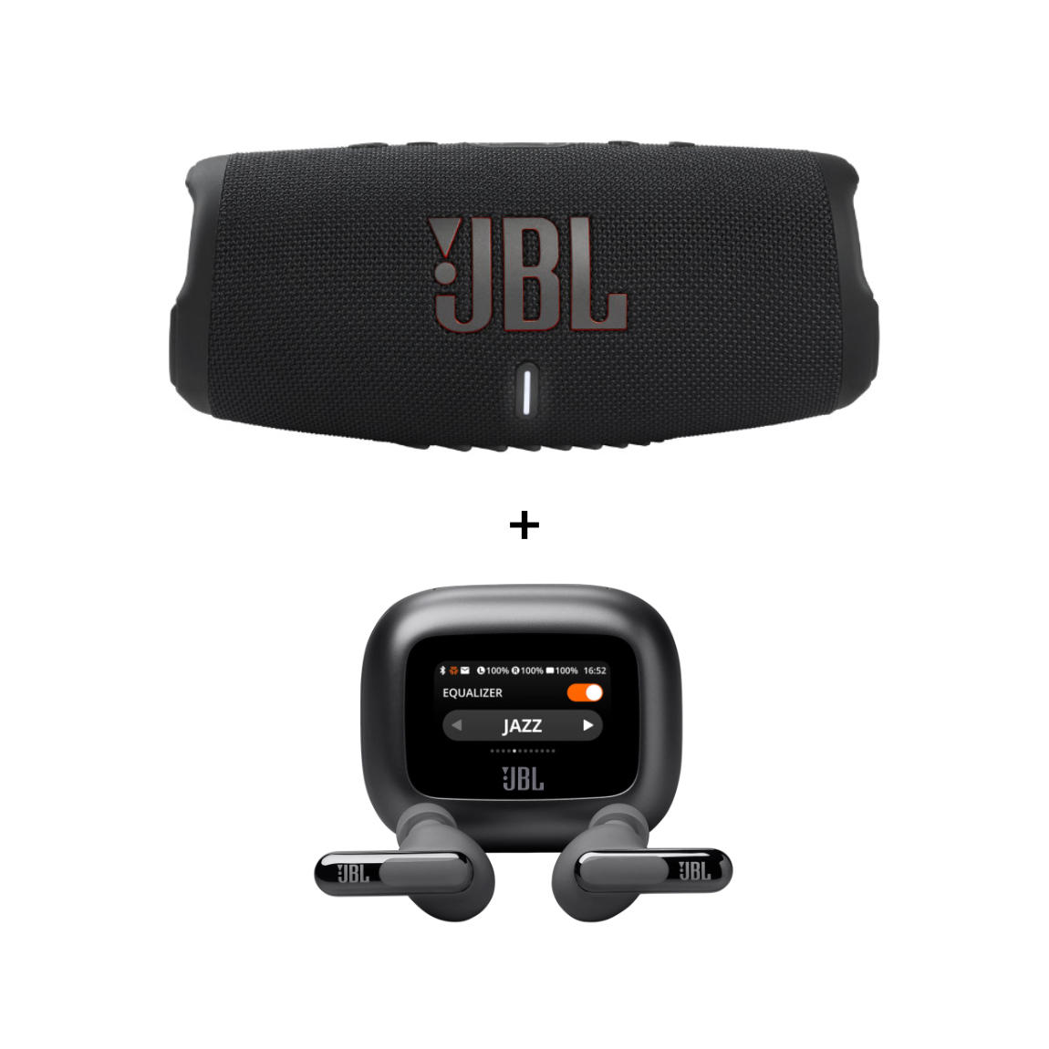 JBL Charge 5 + Live Beam 3