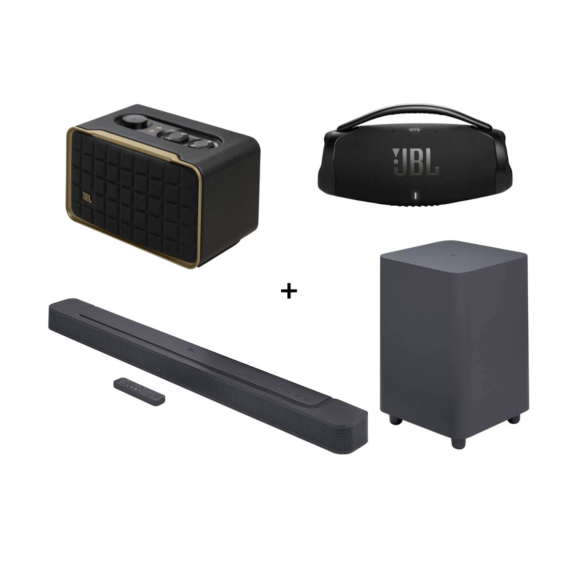 JBL Mulitroom-Set - Bar 500 + Boombox 3 + Authentics 200