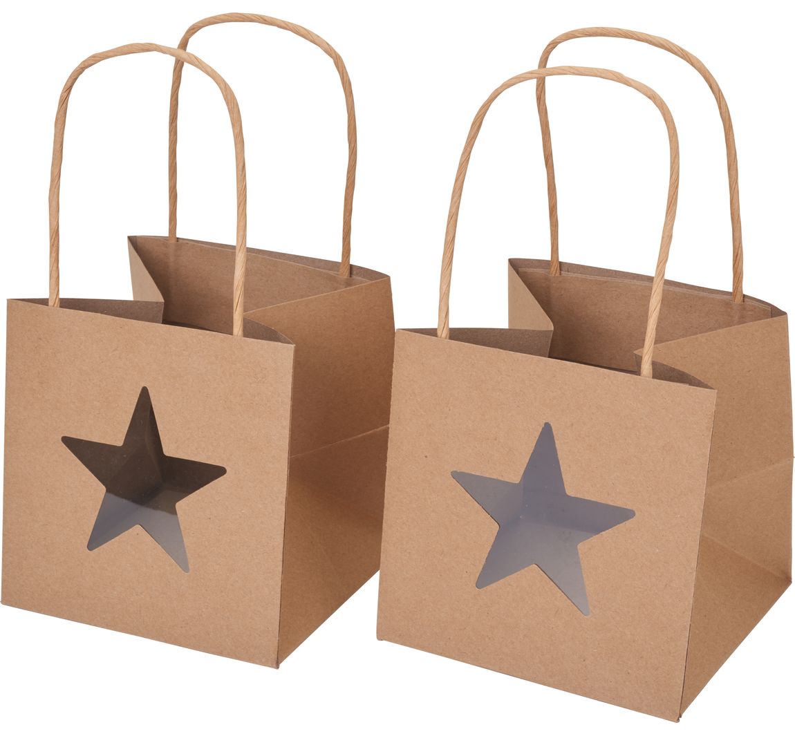 VBS Kraftpapiertüte Stern, 2 Stück
