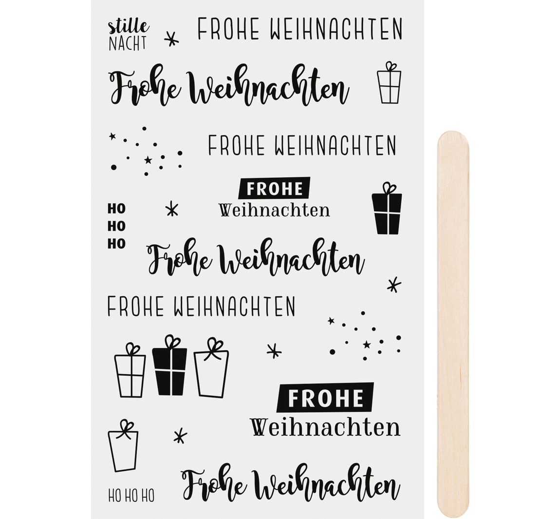 Rubbel-Sticker 'Frohe Weihnachten'