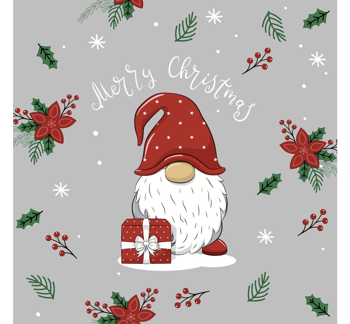 Serviette 'Wichtel mit Geschenk' - 20 Stück