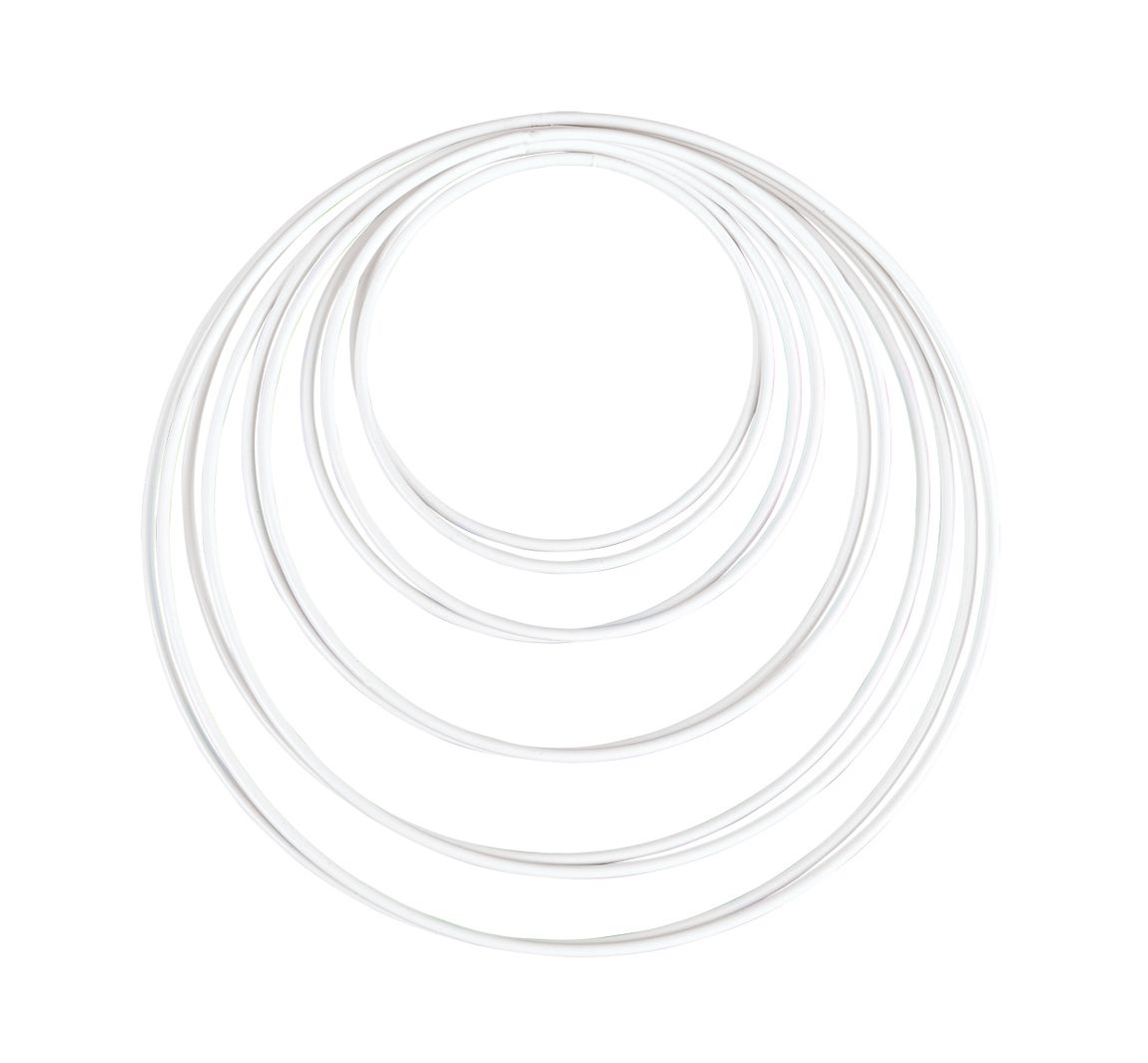 Metallring 'Kreis', Weiß, 10er-Set